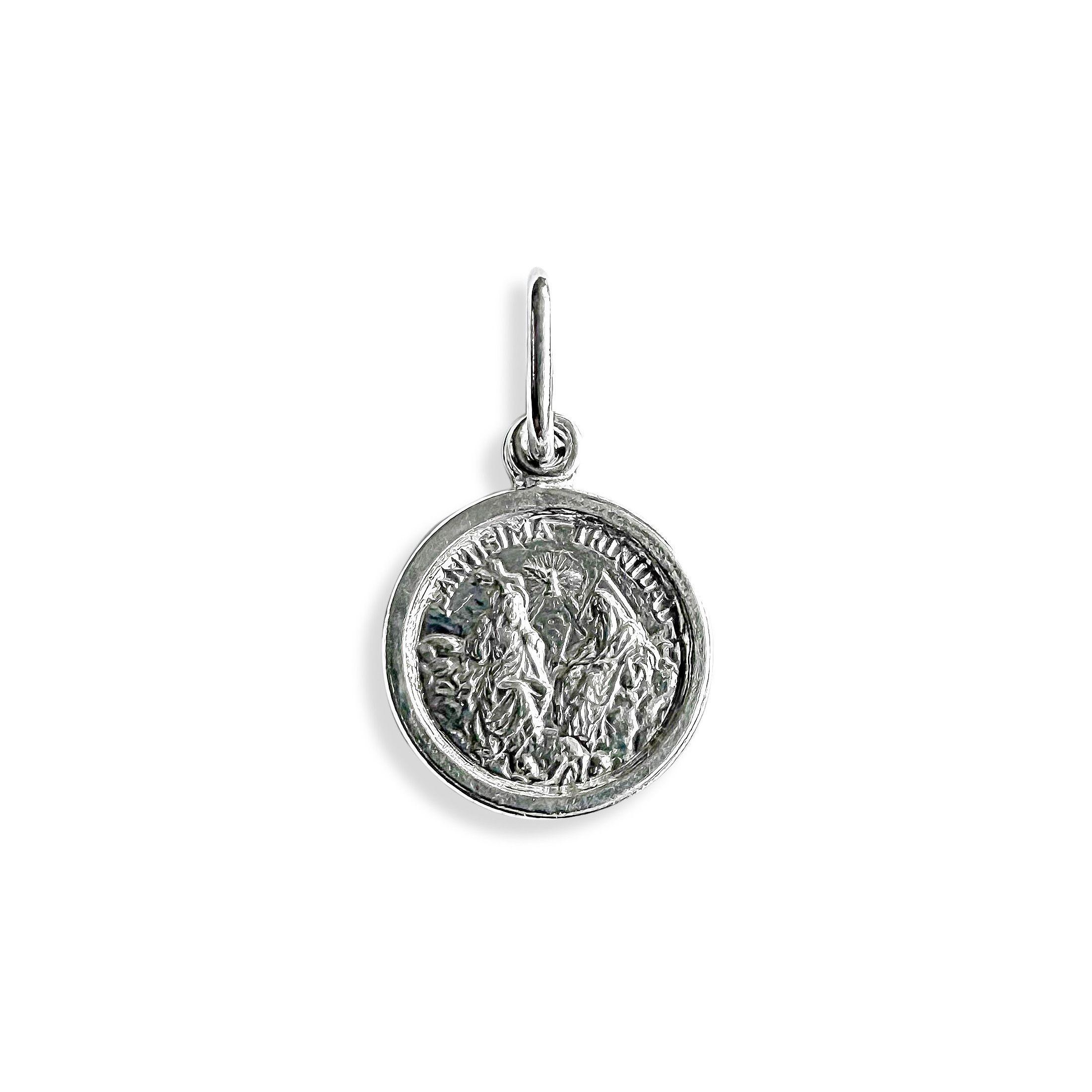 Colgante Medalla Santisima Trinidad 10mm Plata Fina 925-1
