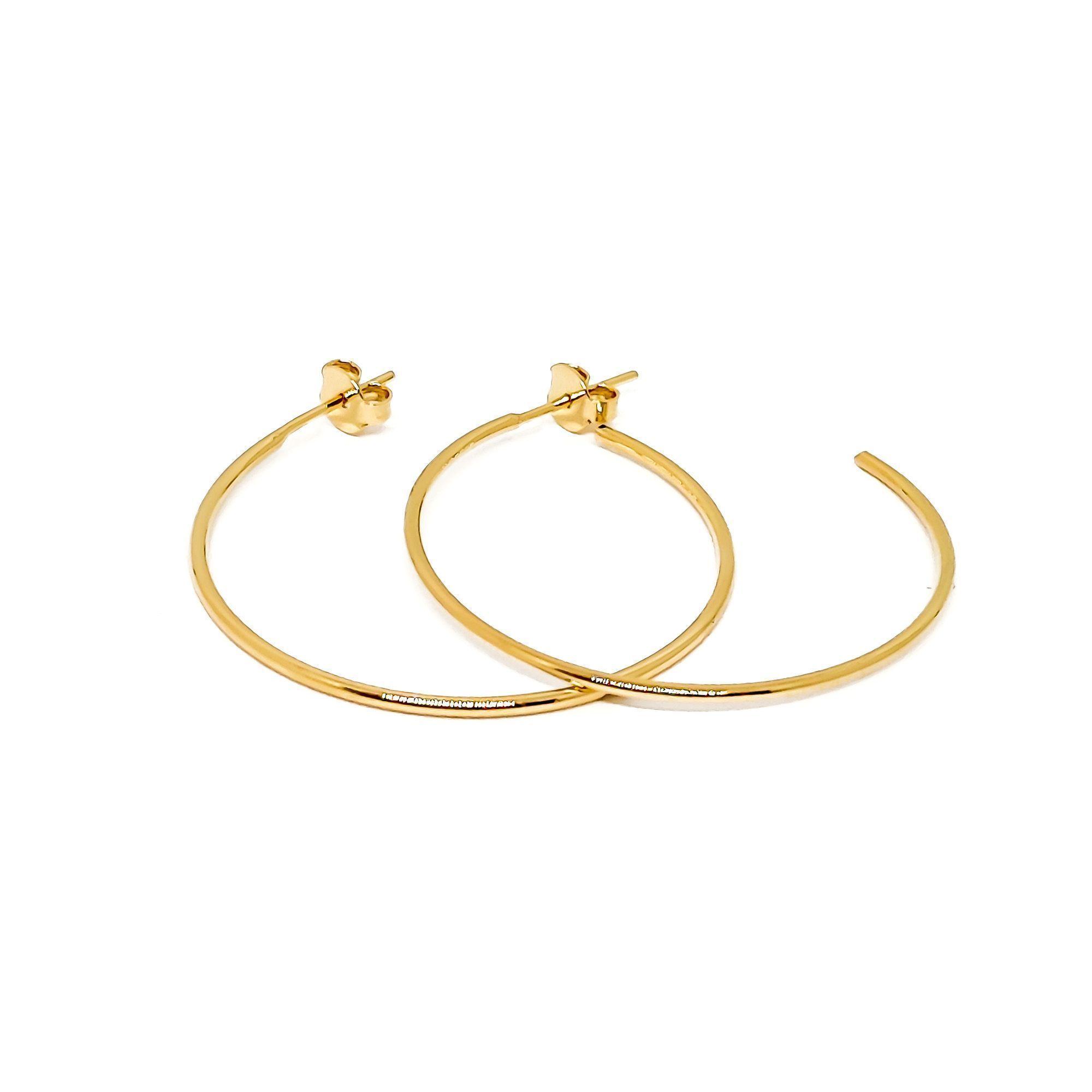 Aros Argollas 35mm Enchapado Oro 18K-2