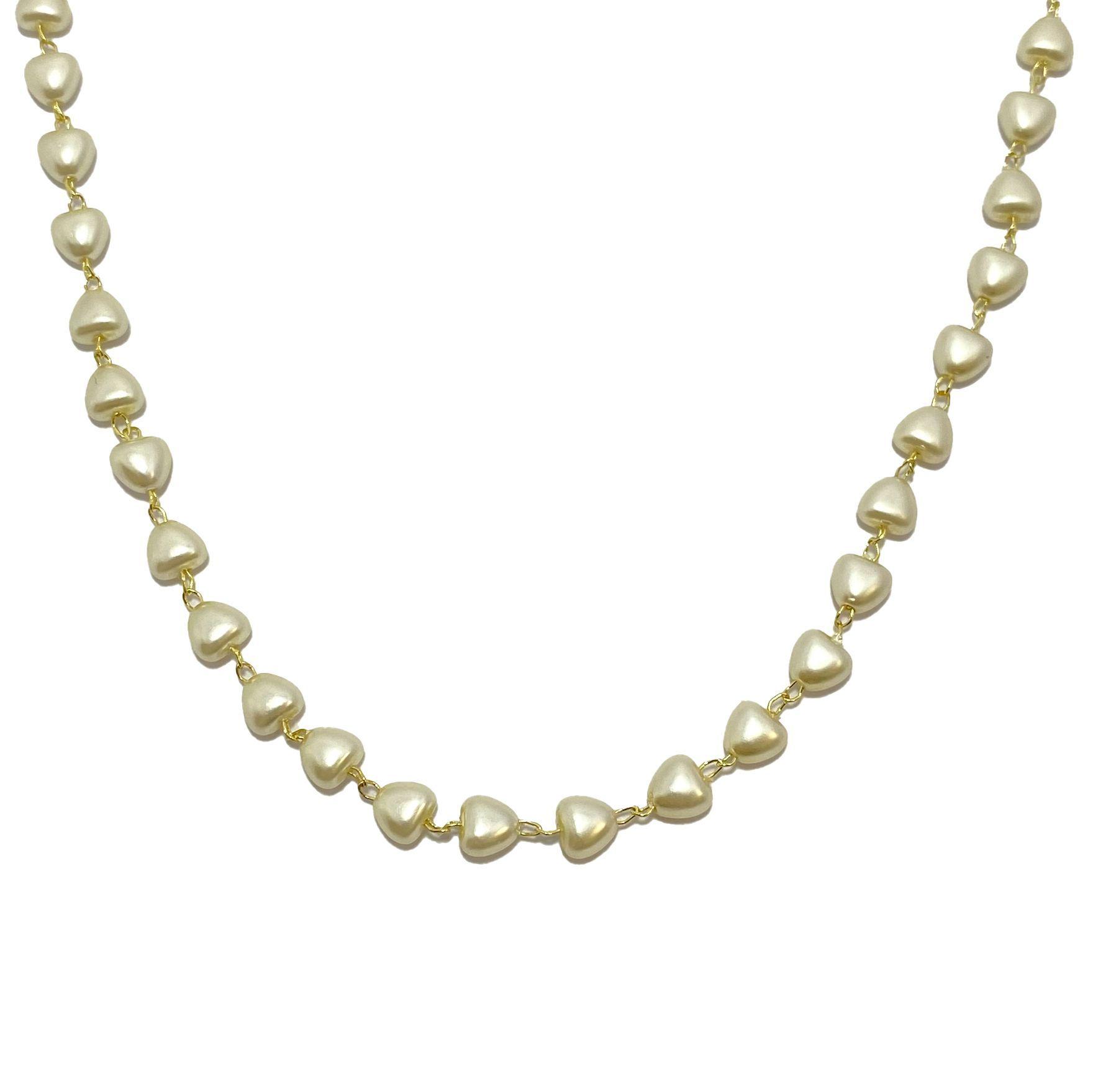 Collar Choker Hannah Perla Sintética Enchapado Oro 18K-1