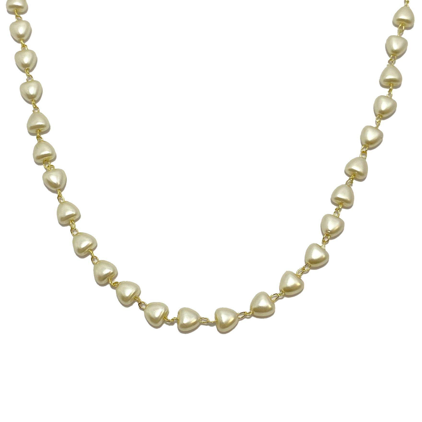 Collar Choker Hannah Perla Sintética Enchapado Oro 18K-2