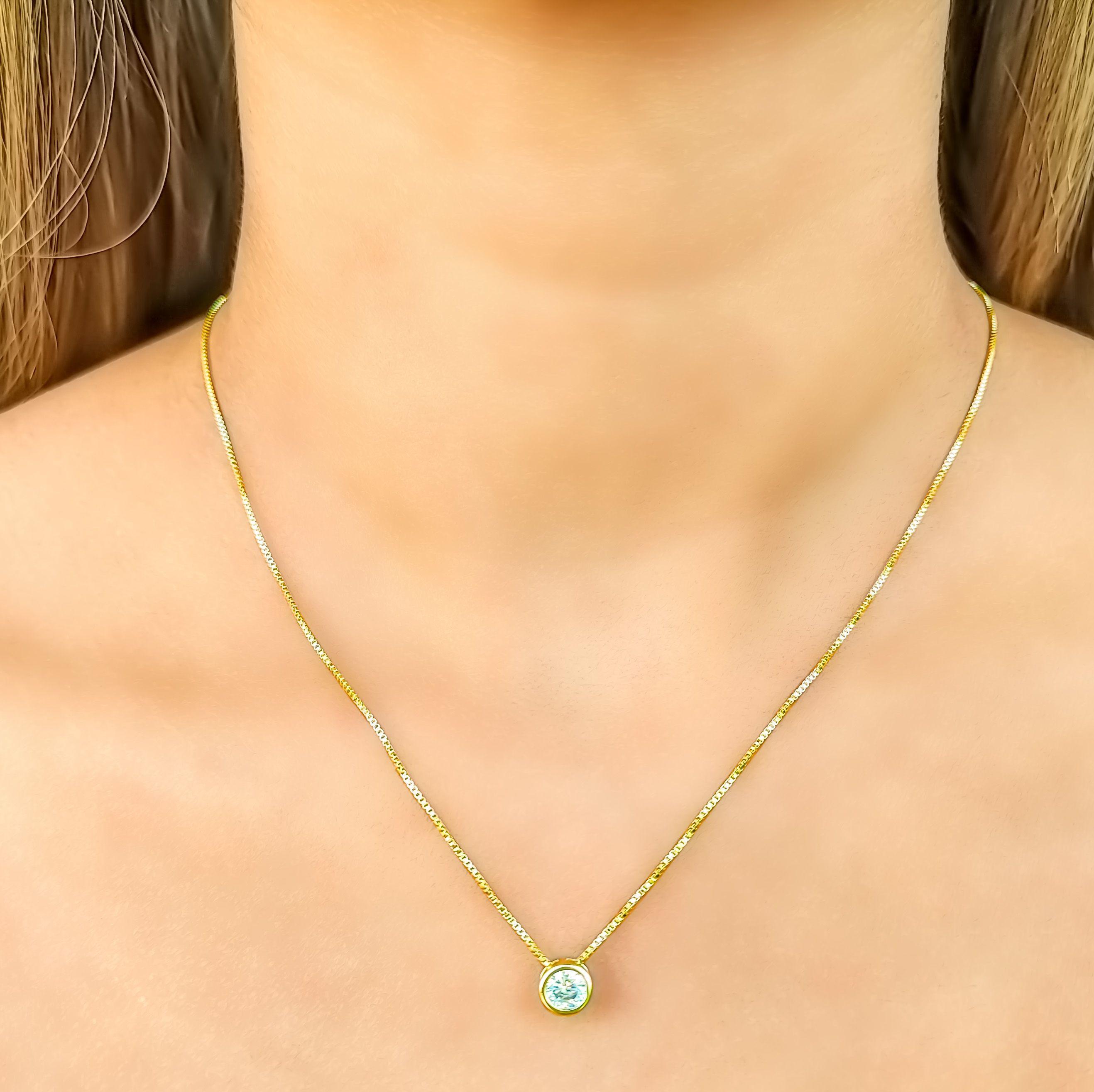 Collar Punto de Luz 6mm Enchapado Oro 18K-2