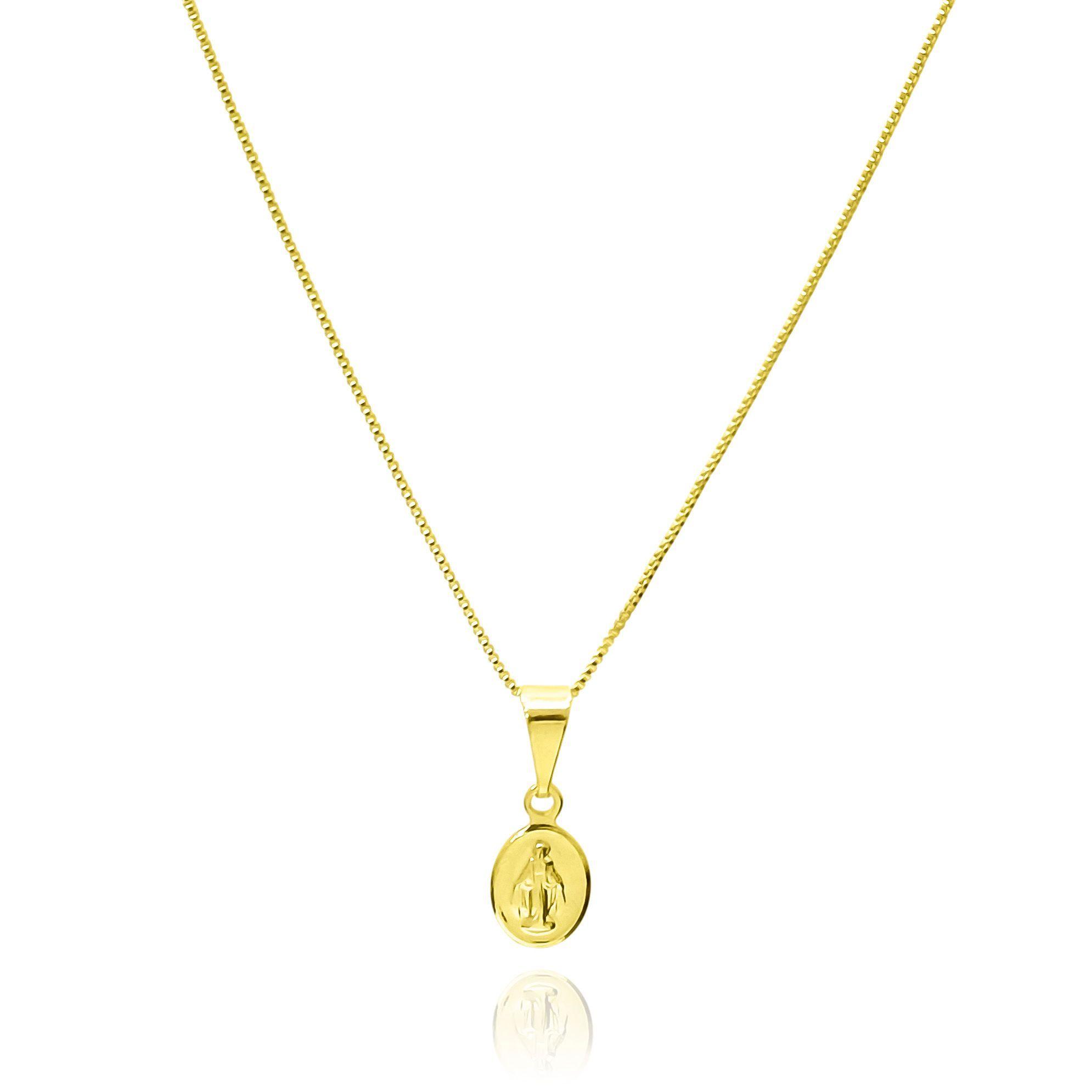 Collar Virgen de los Rayos Mini Veneciana Enchapado Oro 18K-0