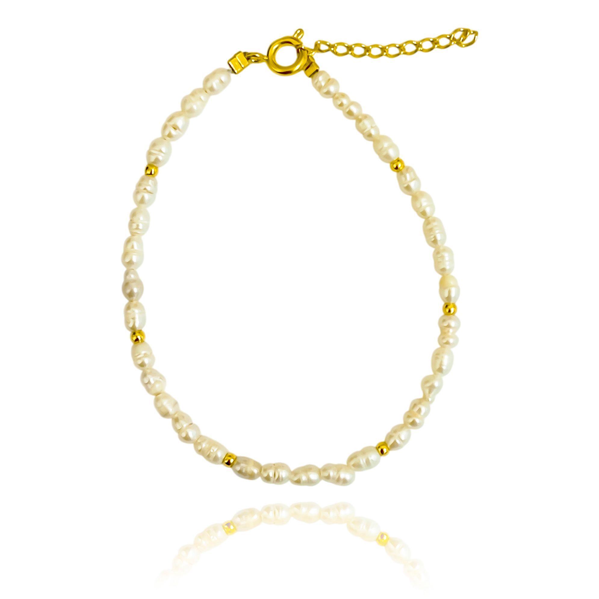 Pulsera Perla De Río Mini Alargada Enchapado Oro 18K-2