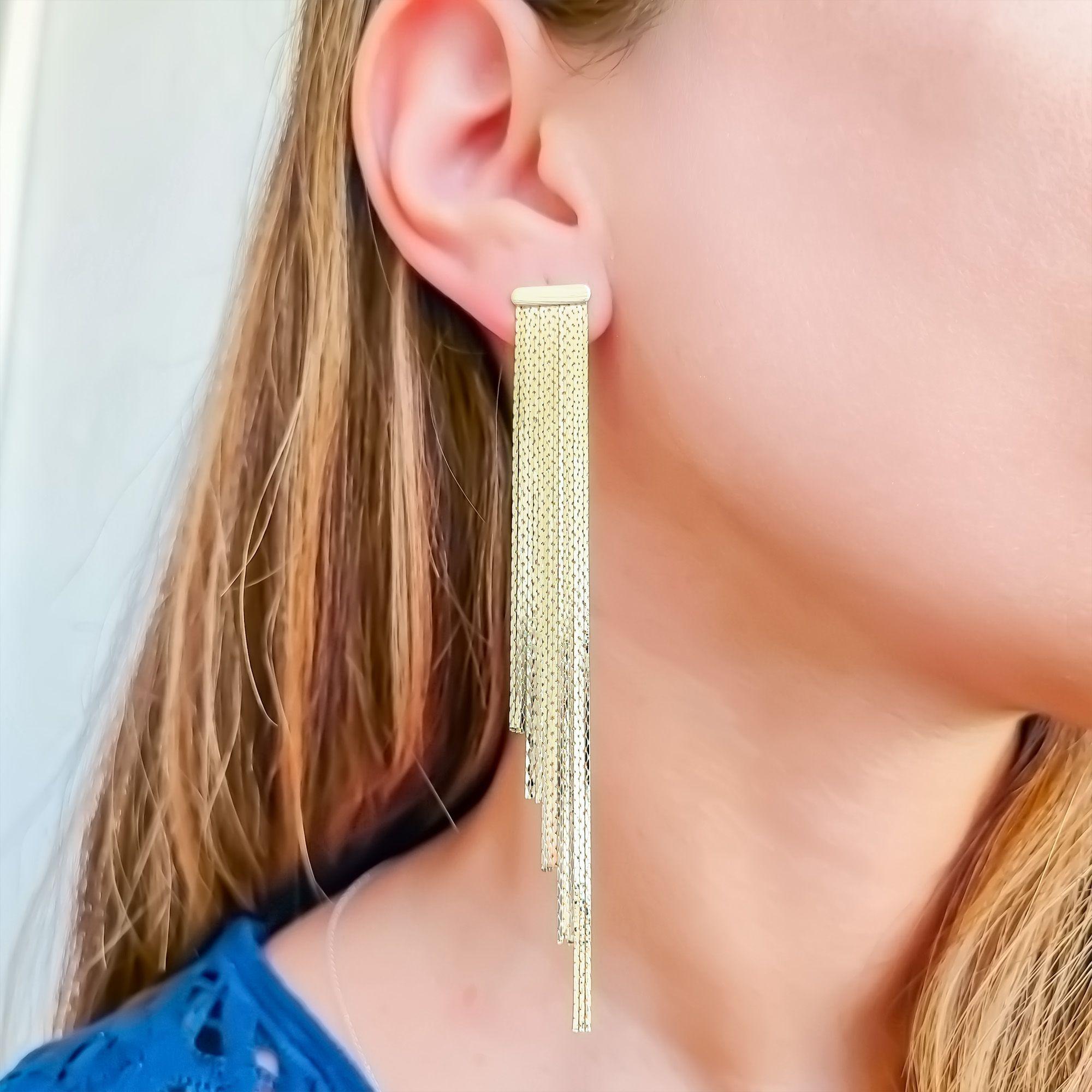 Aros Cascada Enchapado Oro 18K-2