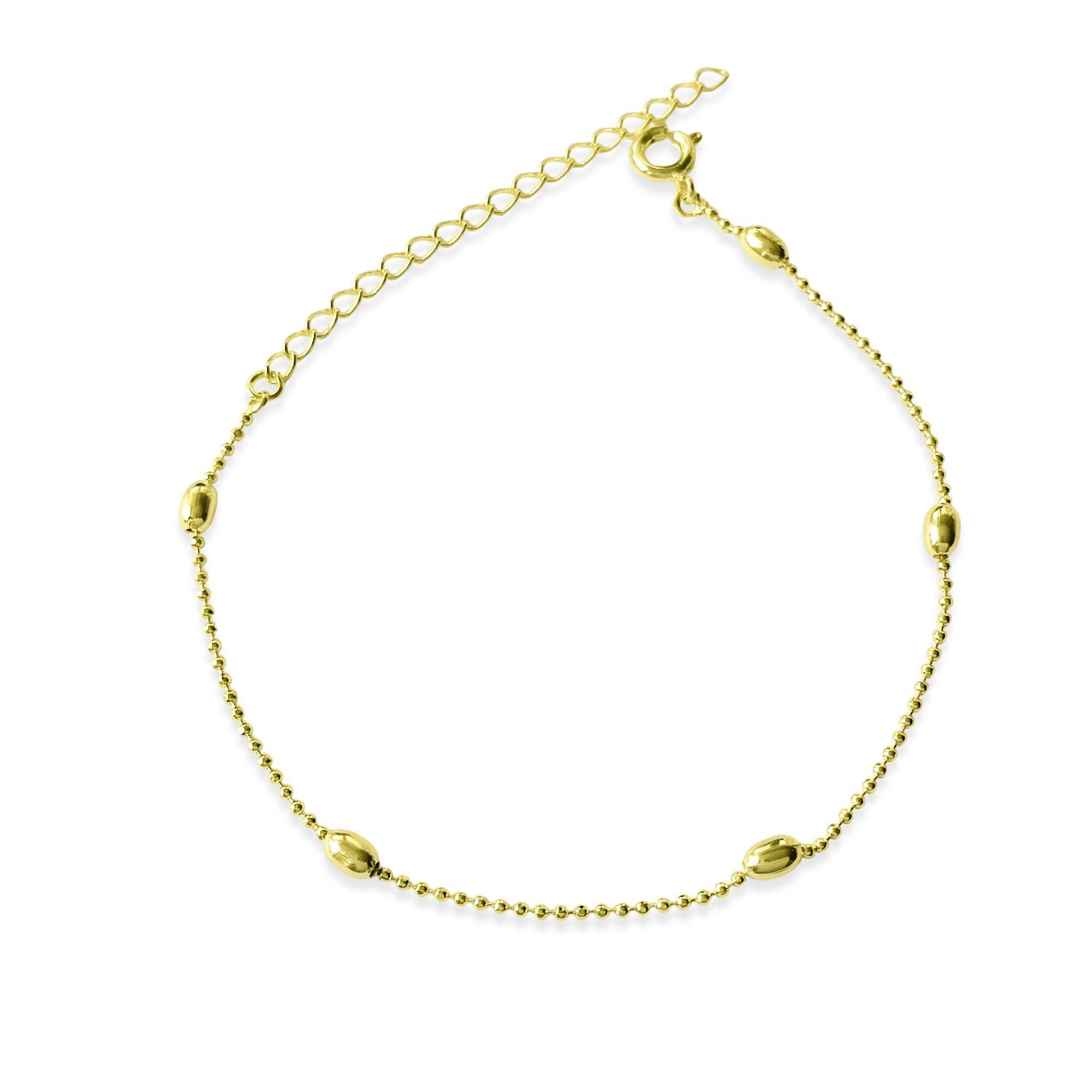 Pulsera 5 Melón Enchapado Oro 18 K-0