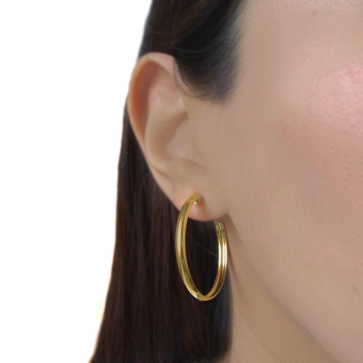 Aros Argolla Bote de 36mm Enchapado Oro 18K-2