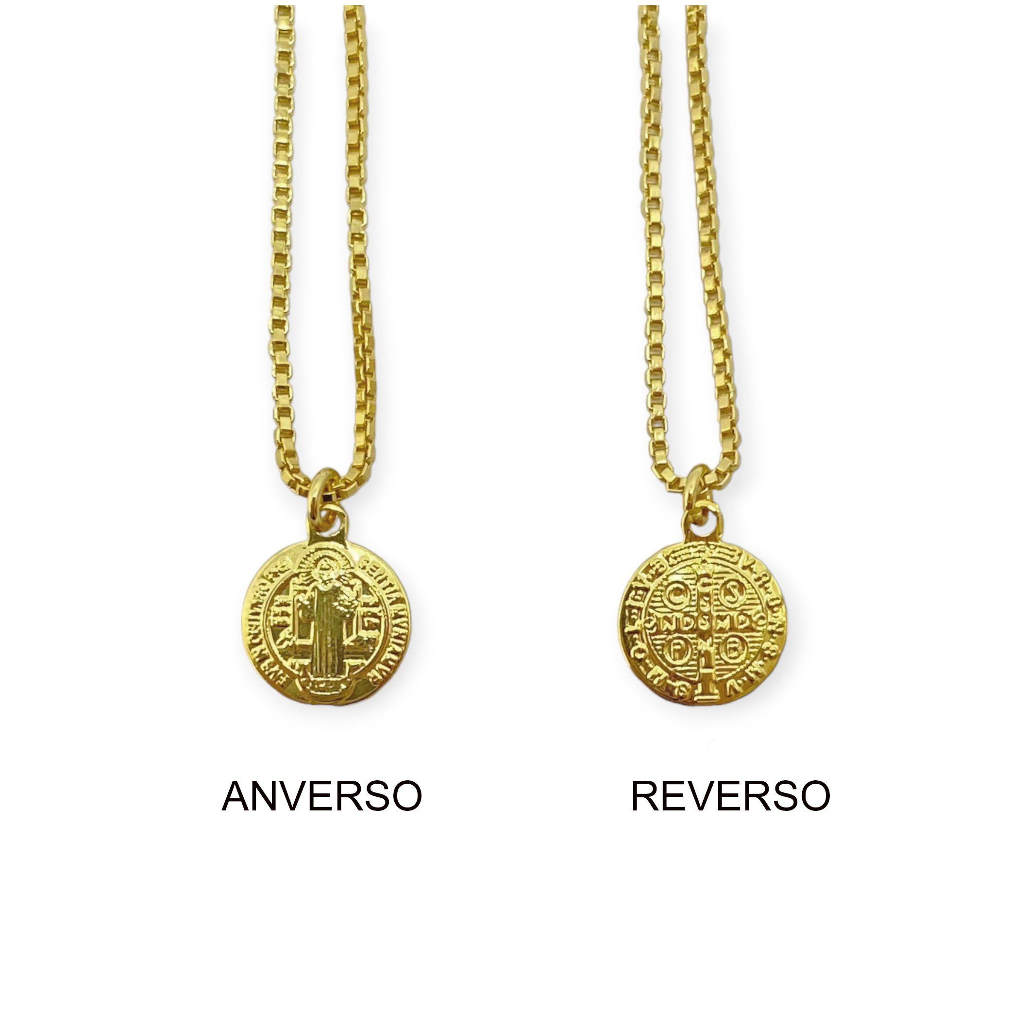 Pulsera San Benito 10mm Enchapado Oro 18K-1