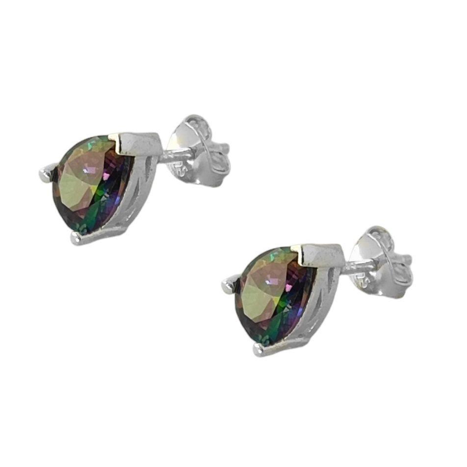 Aros Gota Topacio Místico Plata Fina 925 -3