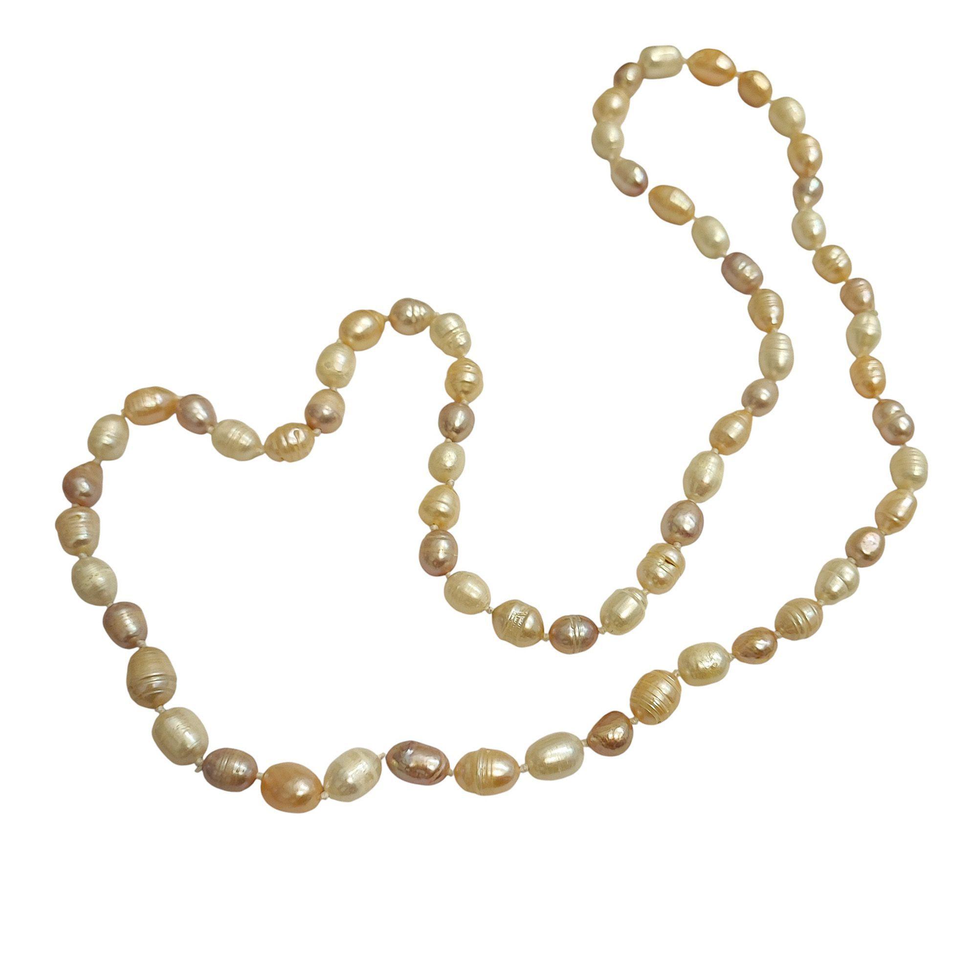 Collar Perlas De R o Rosadas Nudos-3