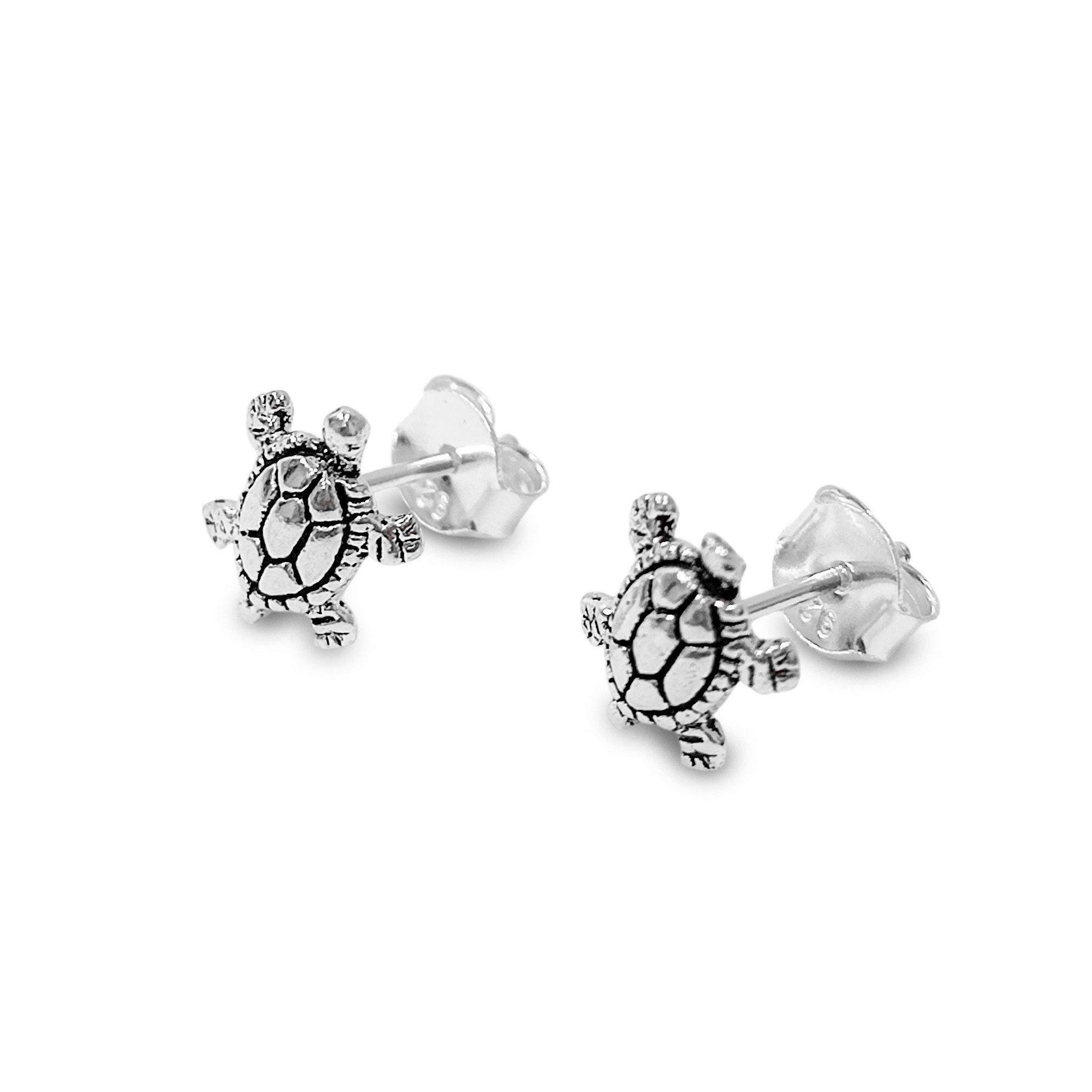 Aros Mini Tortuga Plata Fina 925-2