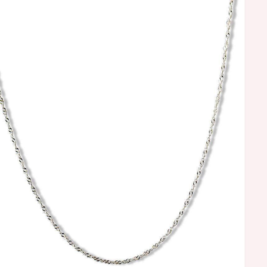 Cadena Entorchada 50cm Plata Fina  925-1
