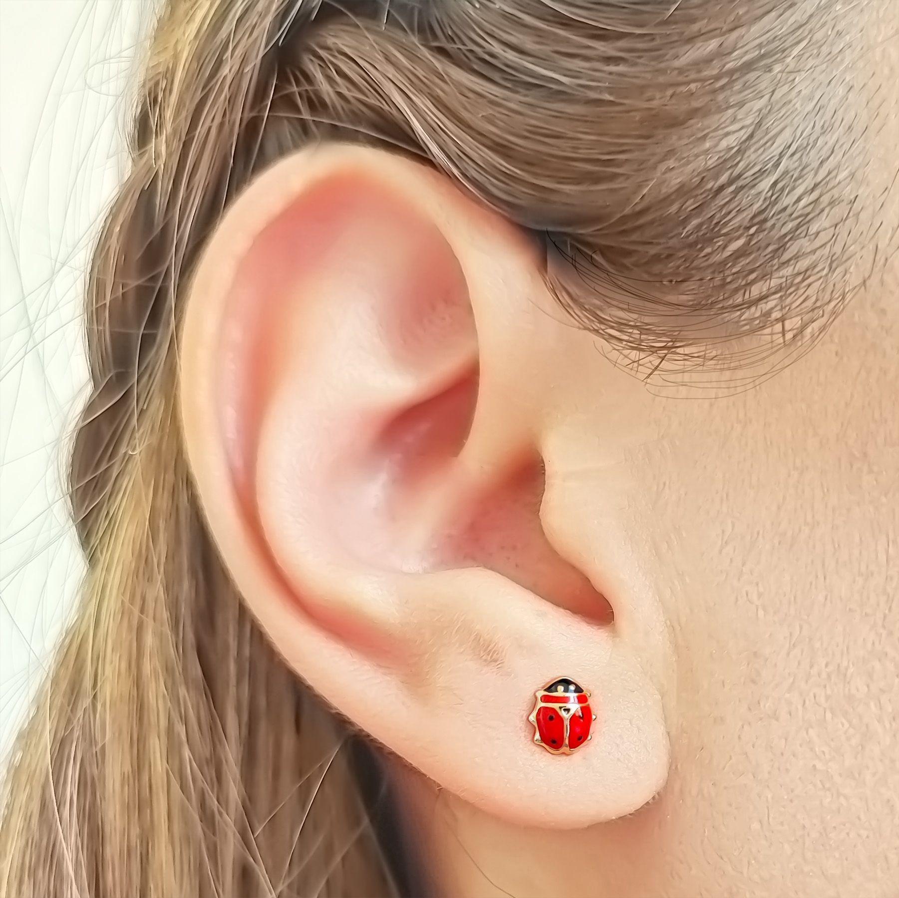 Aros Abridores Bebé Chinita Laminado Oro 18K-3