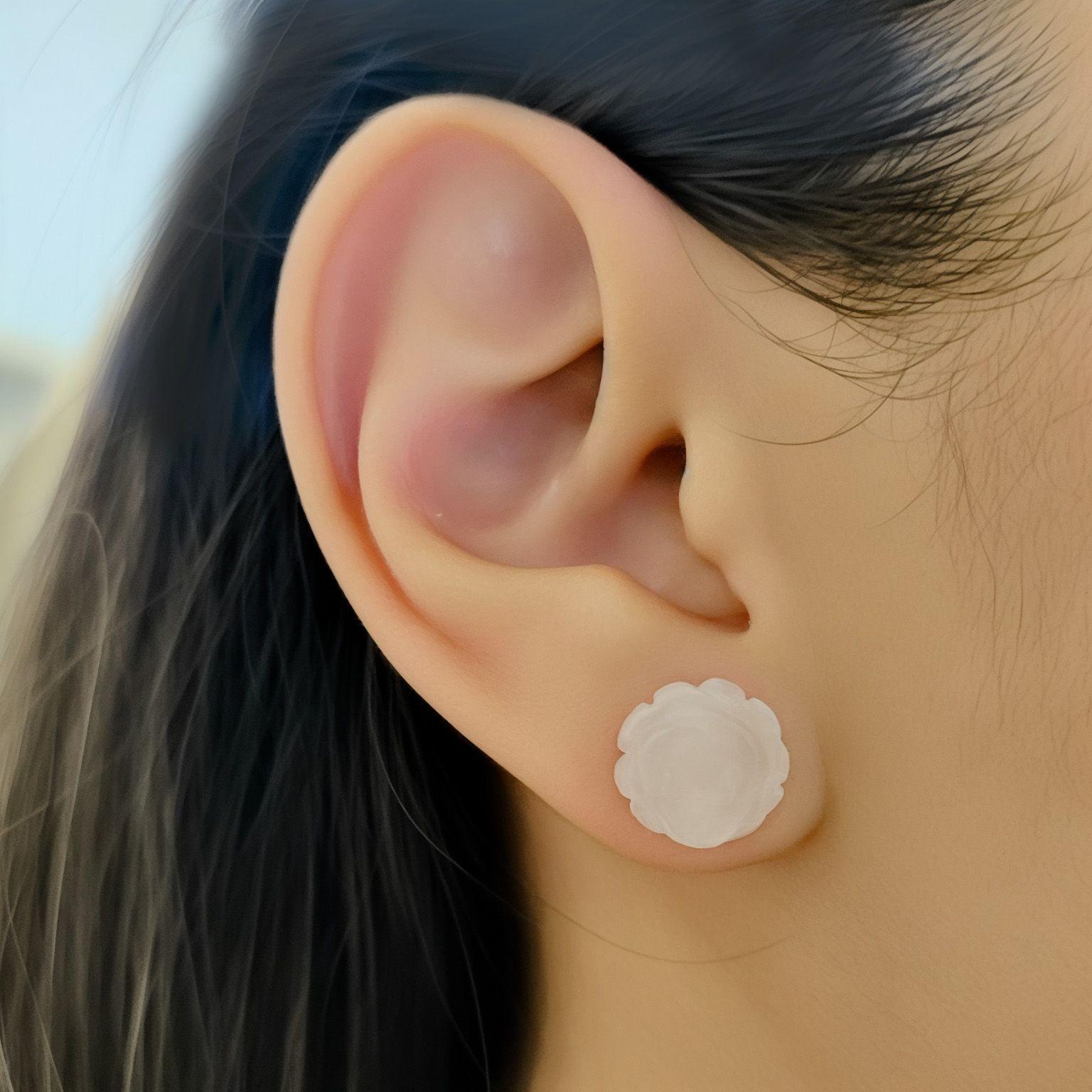 Aros Cuarzo Rosa 12mm Plata Fina 925 -2