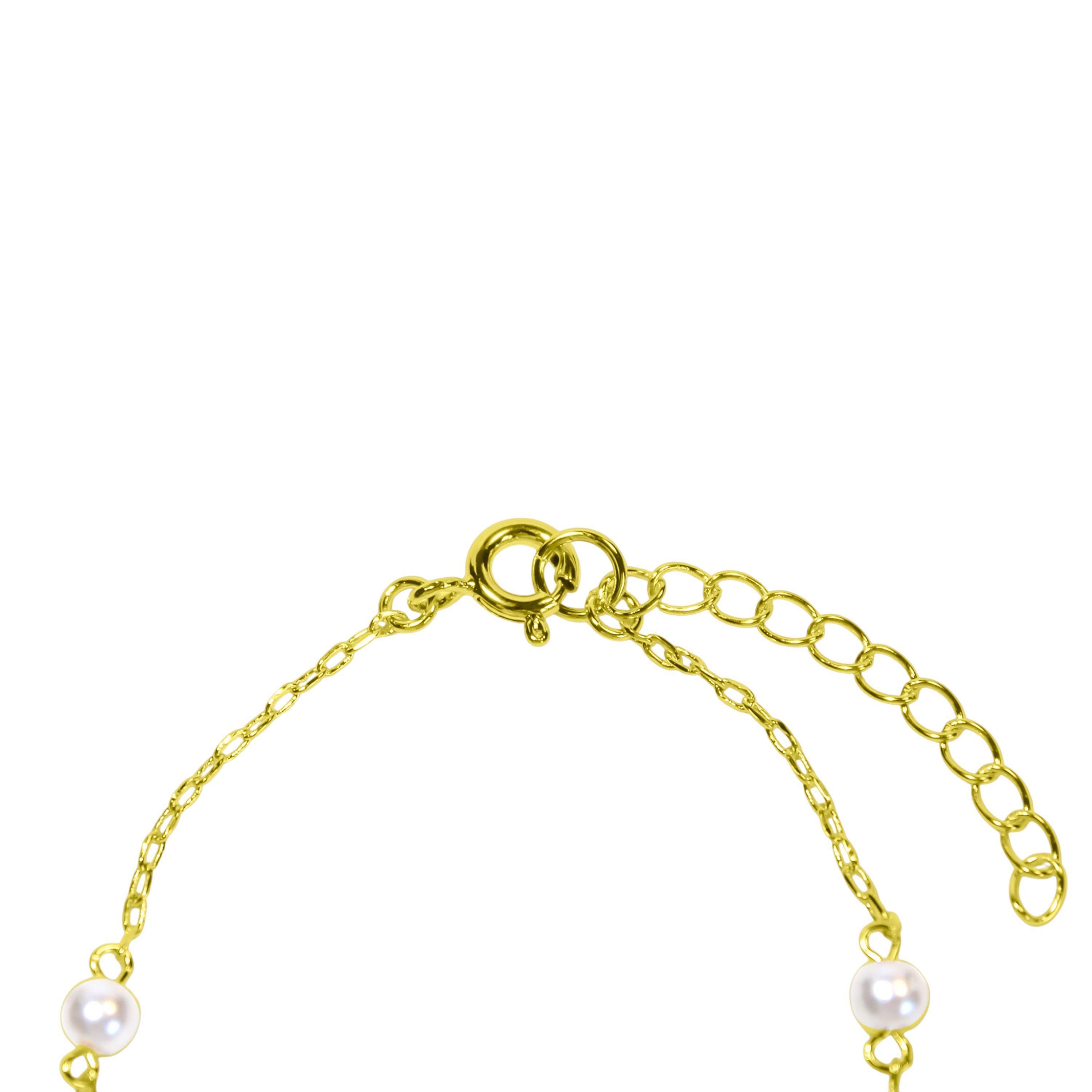 Pulsera 5 Perlas Enchapado Oro 18K-2