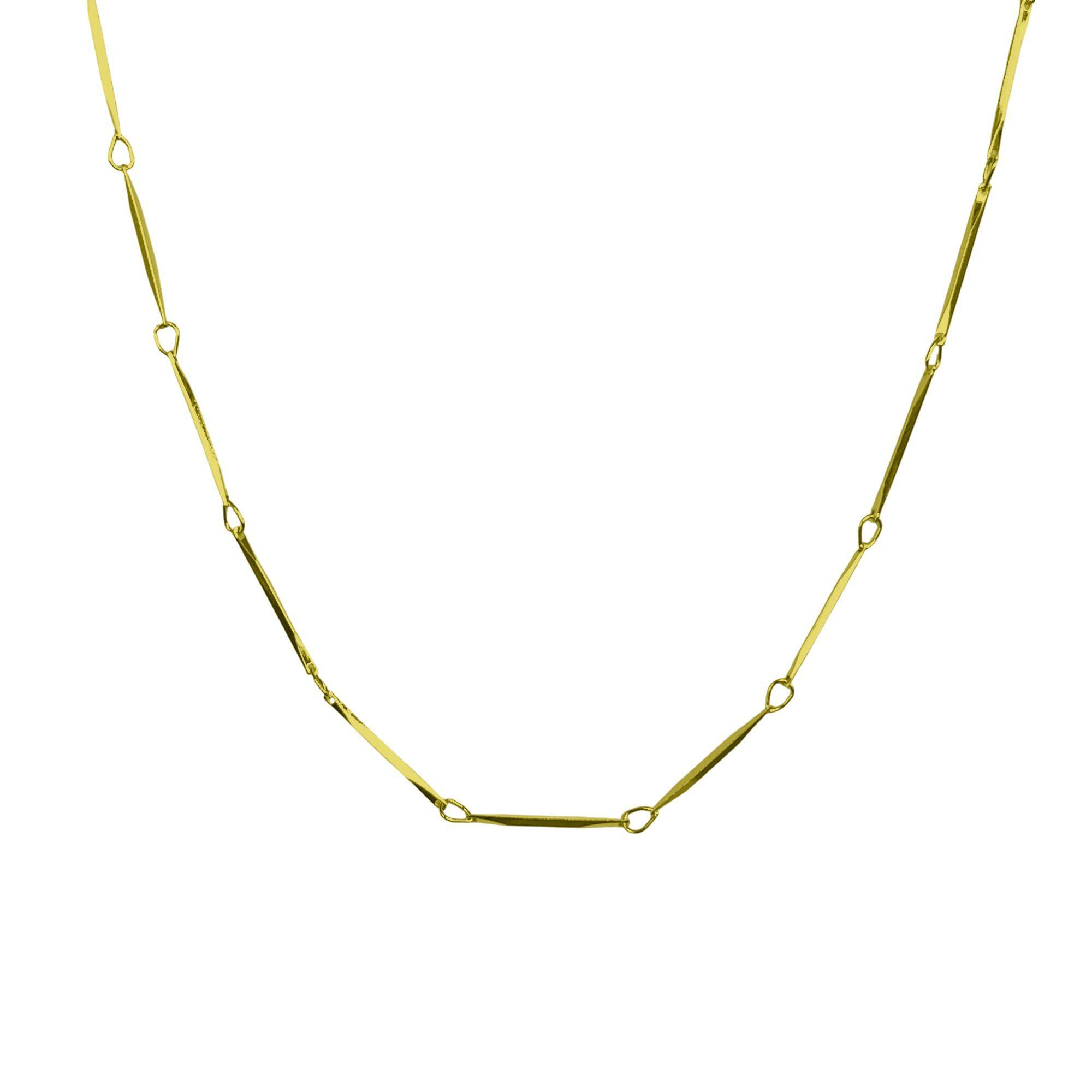 Collar Choker Palito Facetado Enchapado Oro 18K-2