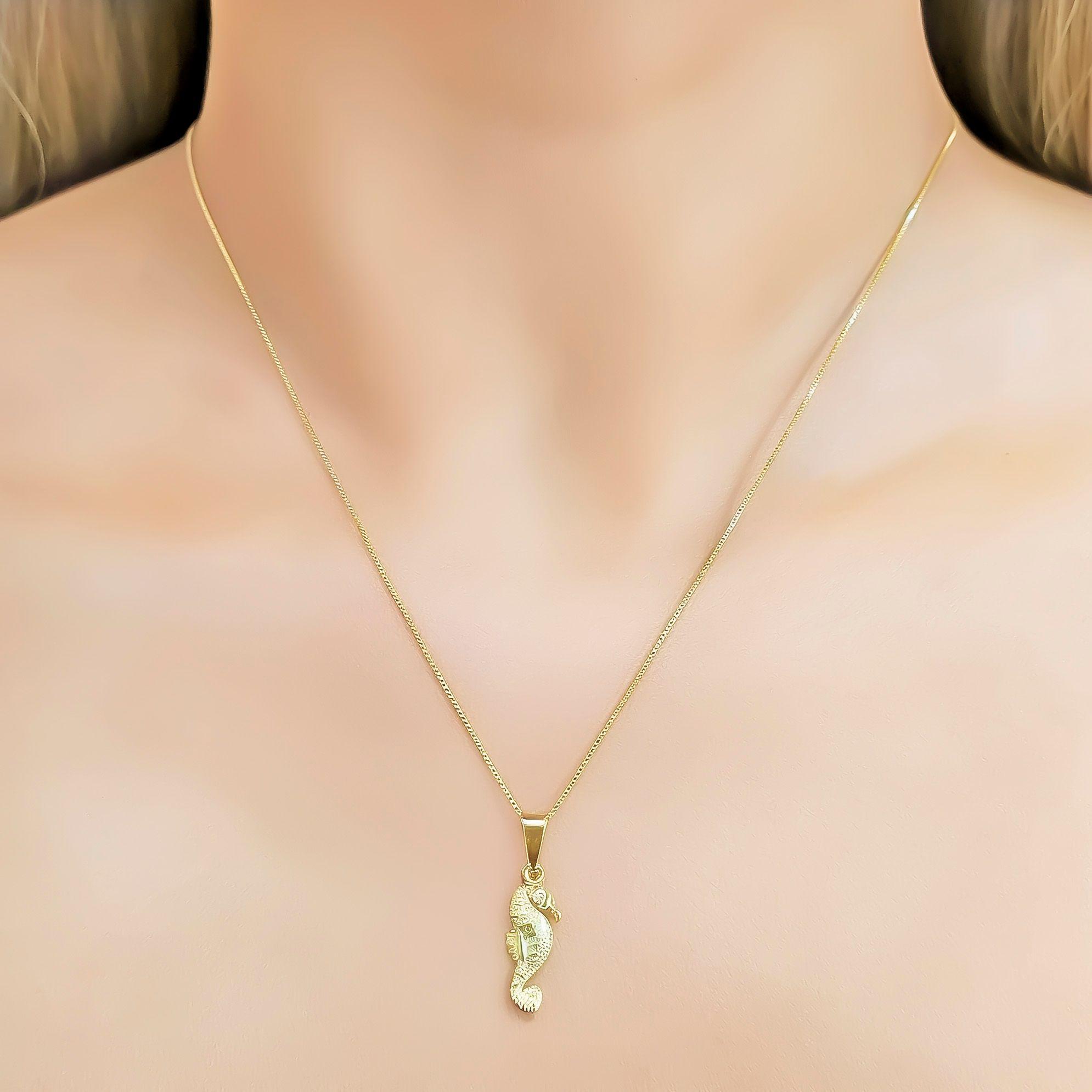 Collar Caballo De Mar Veneciana Enchapado Oro 18K-2