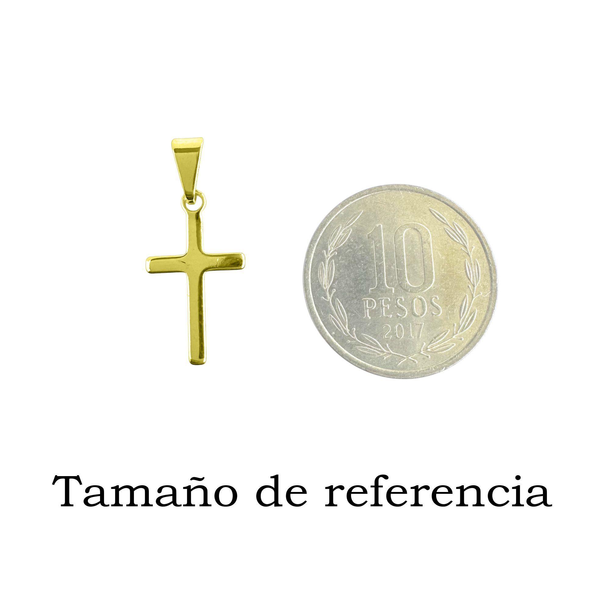Colgante Cruz Plano Enchapado Oro 18K-3