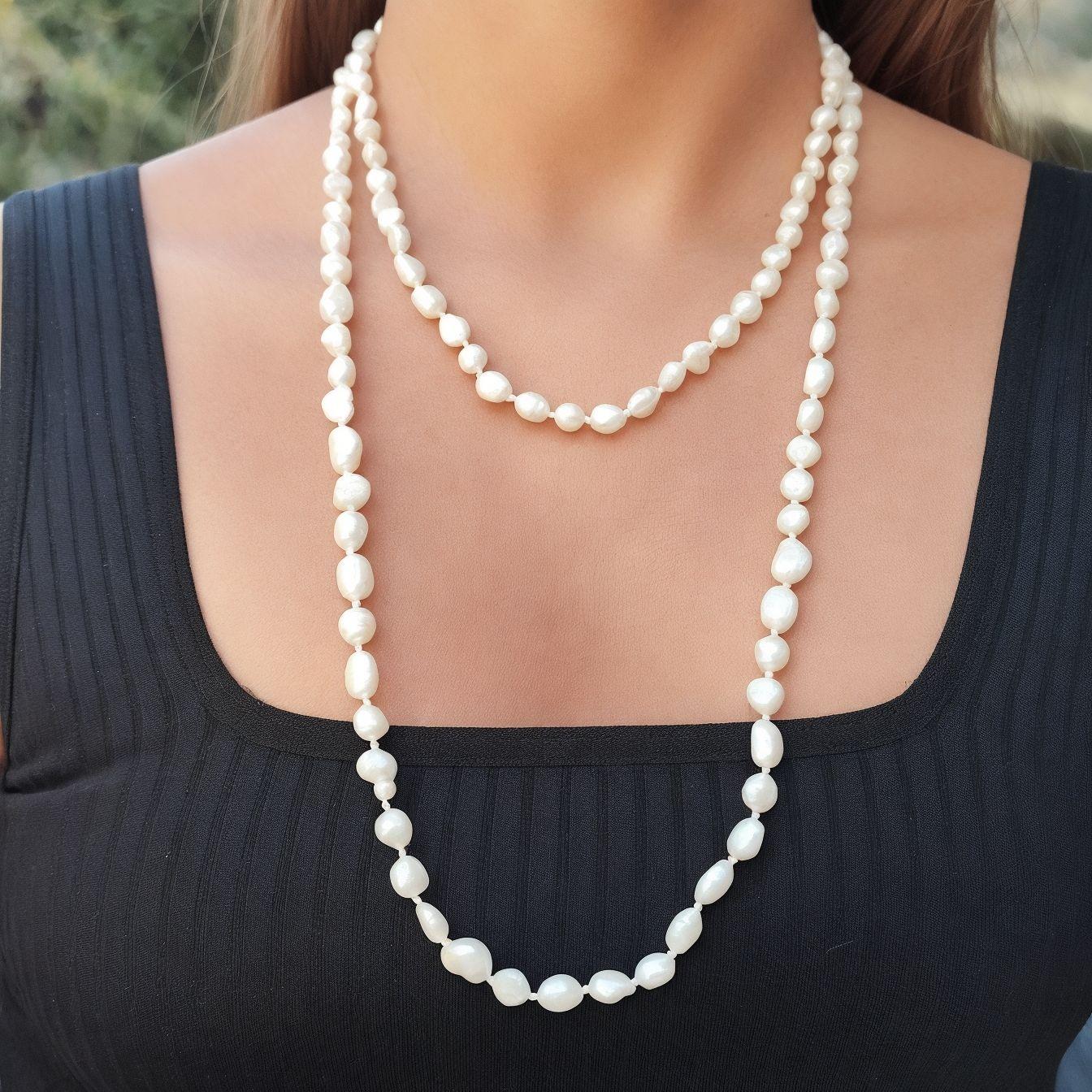 Collar Perlas De Río Magan 116cm-1