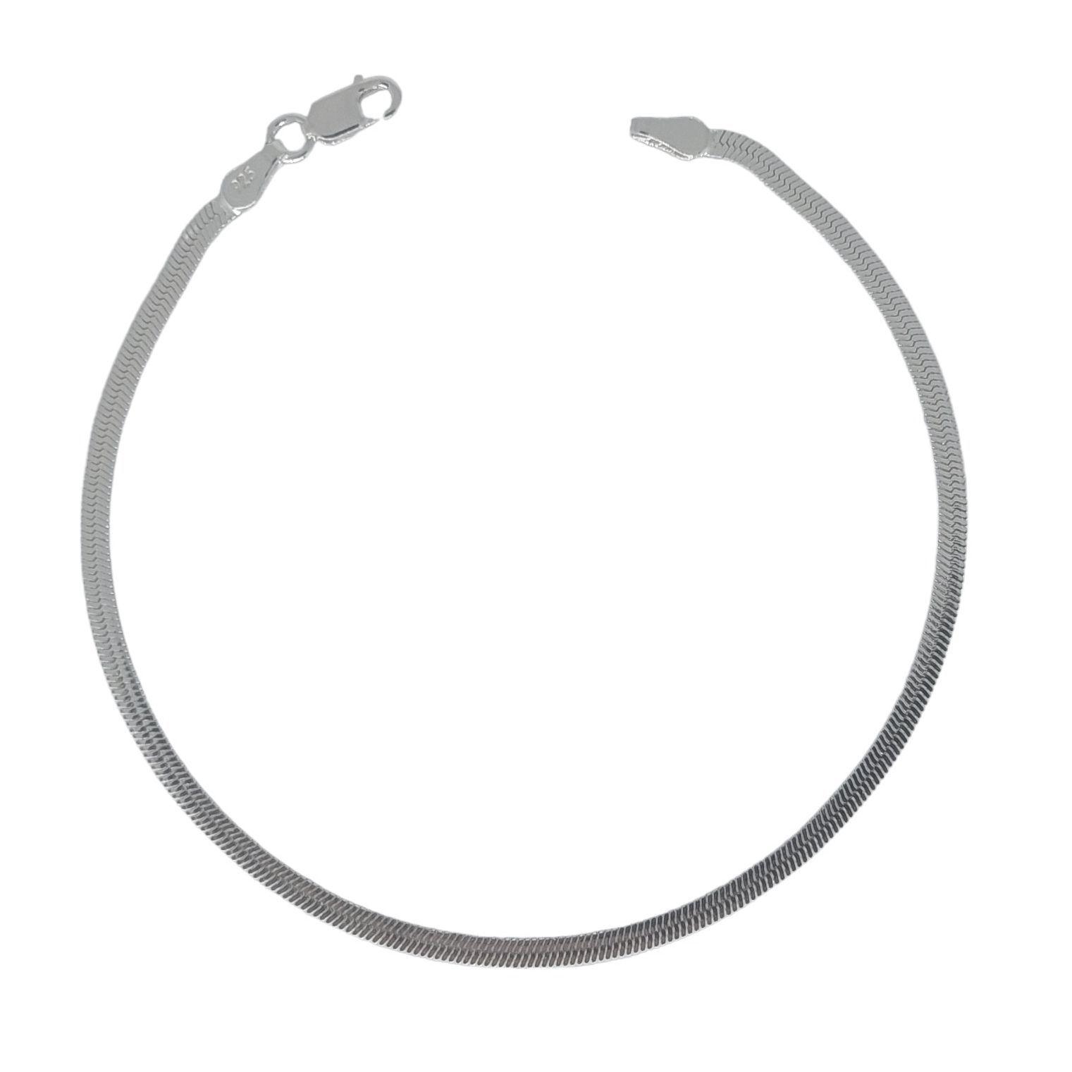 Pulsera Cinta Delgada 3mm Plata Fina 925-0