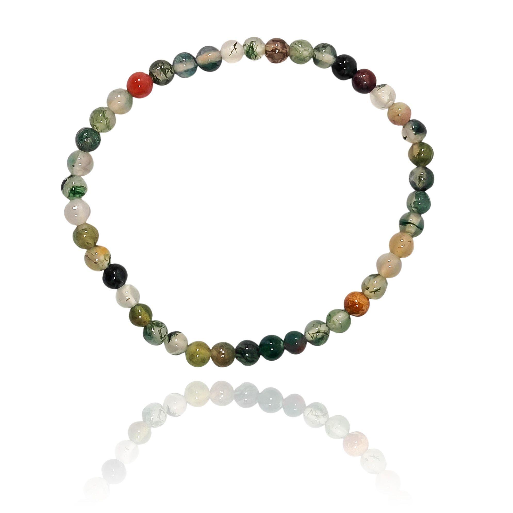 Pulsera Ágata De La India 4mm Elasticada-2