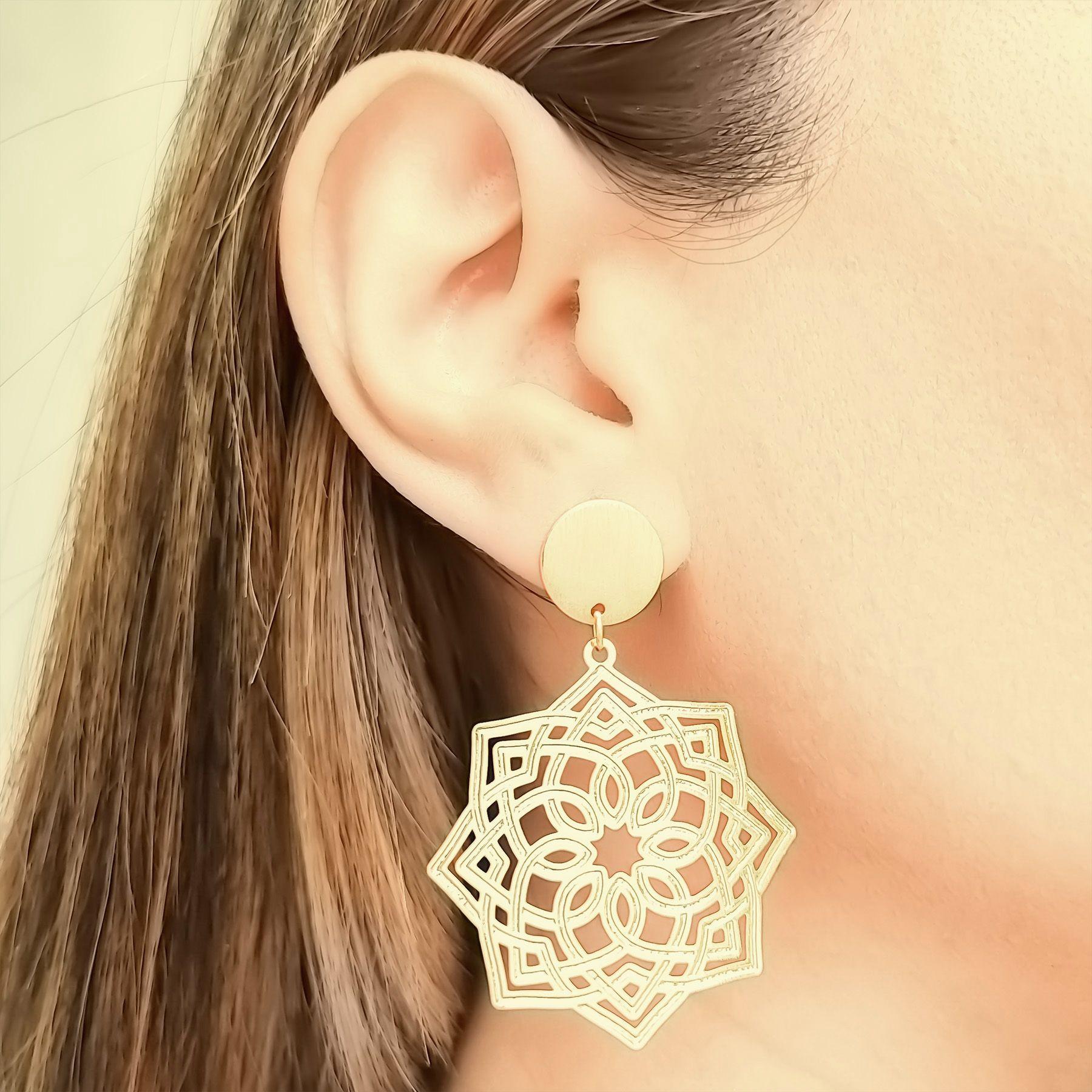 Aros Estrella Celta Enchapado Oro 18K-1