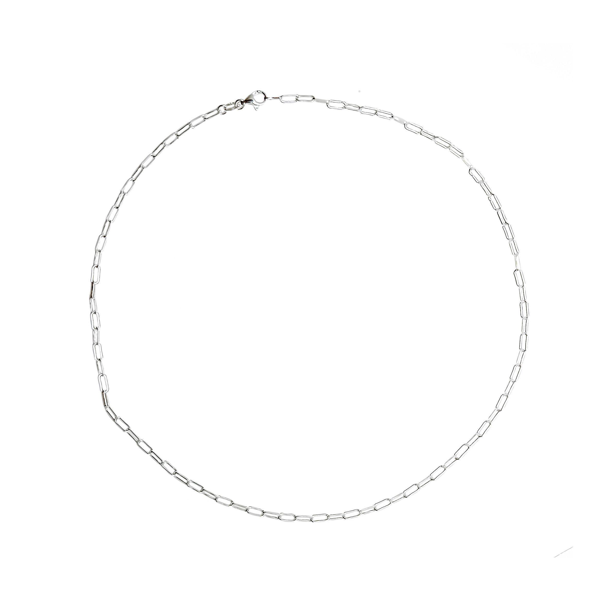 Cadena Eslabón Largo 45cm Plata Fina 925-1