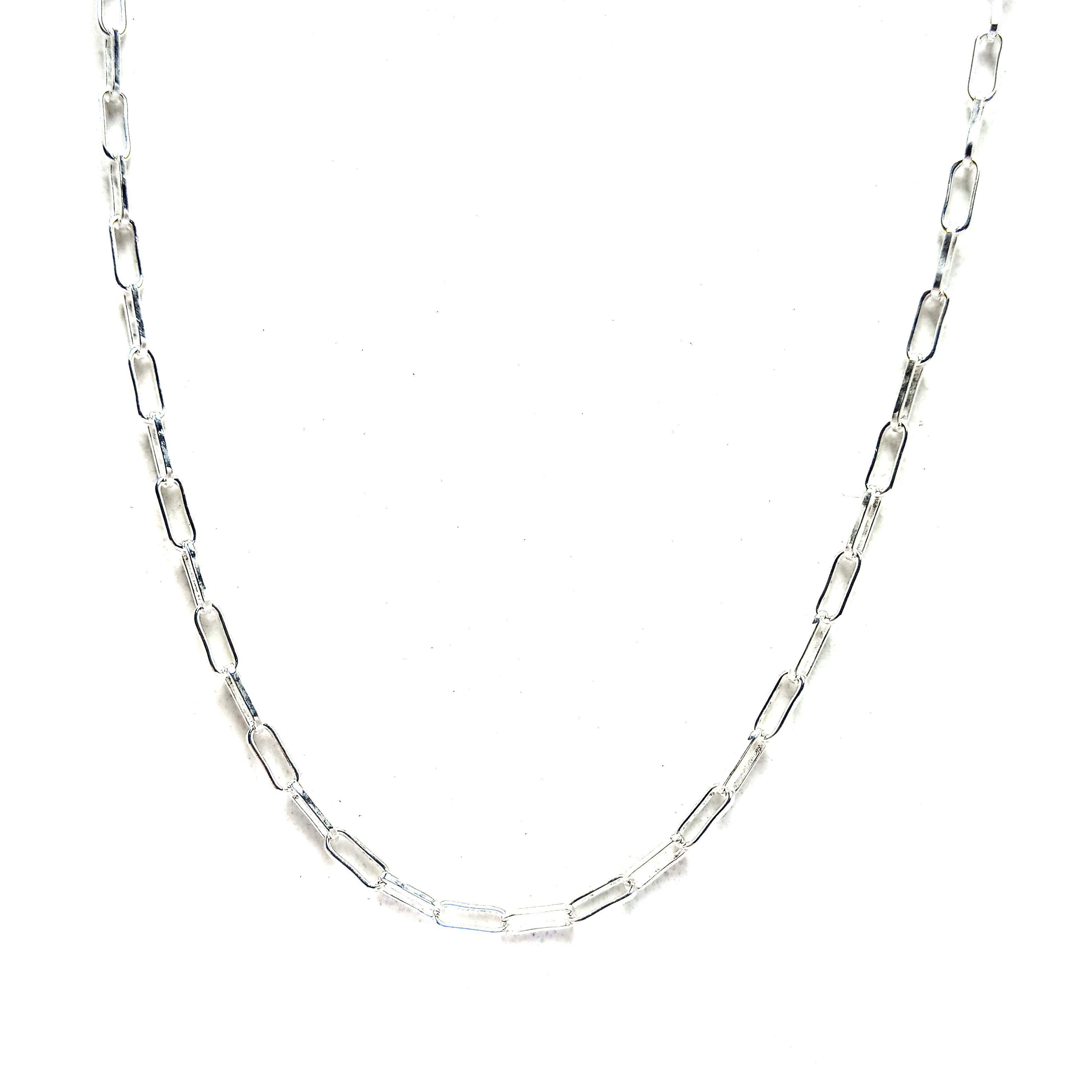 Cadena Eslabón Largo 45cm Plata Fina 925-0