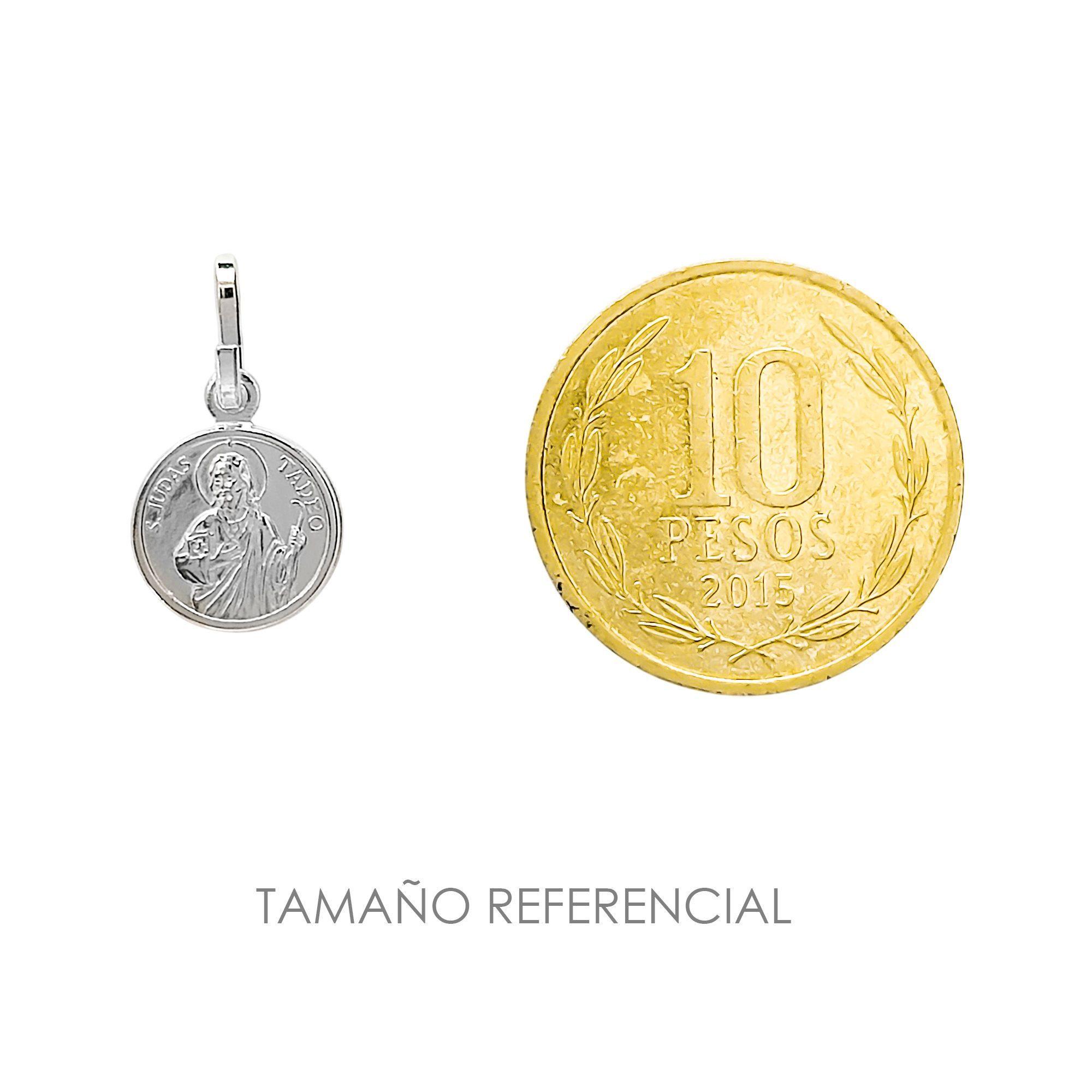 Colgante Medalla 10mm San Judas Tadeo Plata Fina 925-2
