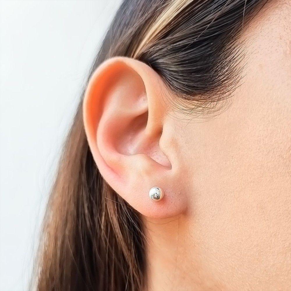 Aros Bola 5mm Plata Fina 925-3