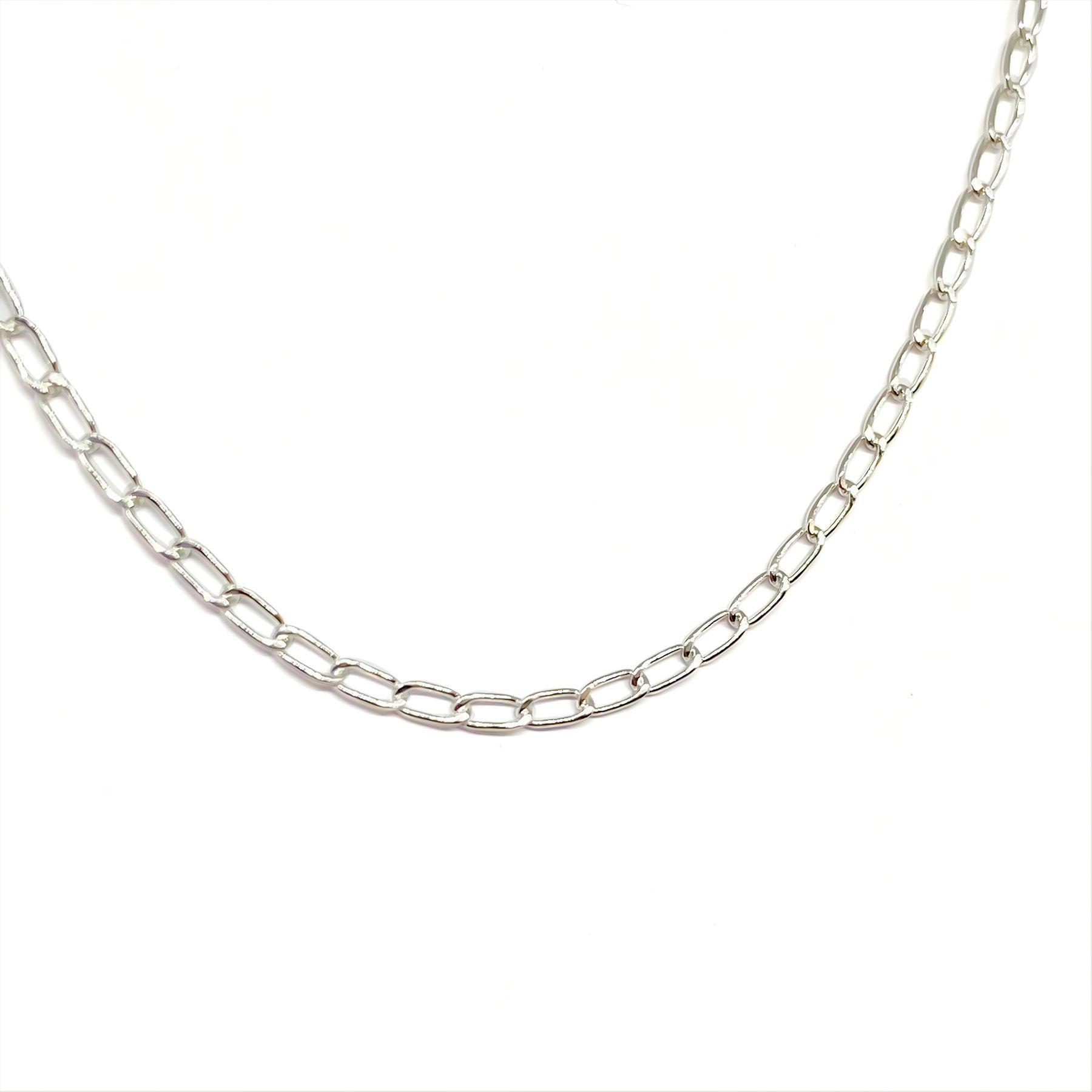 Cadena 50cm Eslabón Alargado 4x2mm Plata Fina 925-2