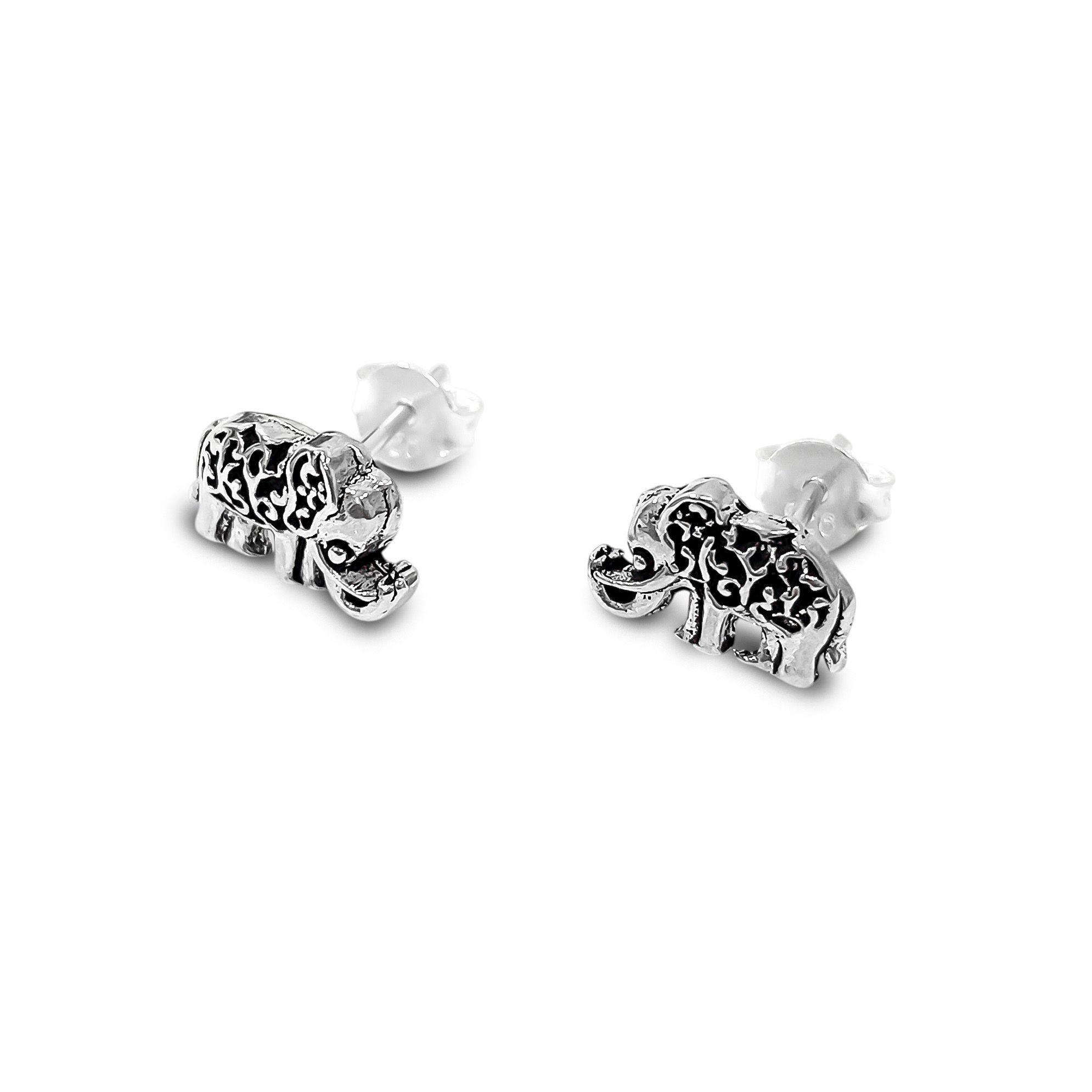 Aros Elefante Envejecido Plata Fina 925-2