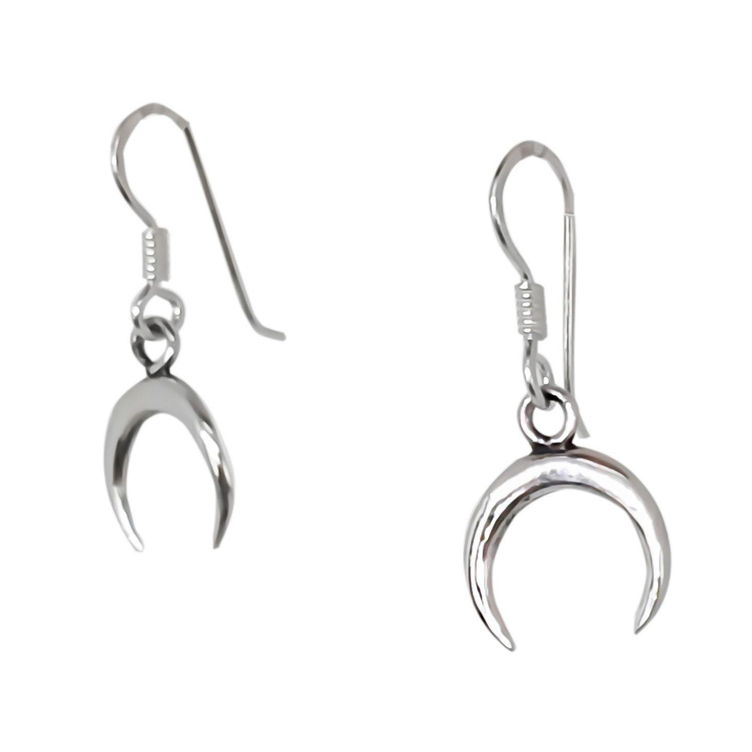 Aros Luna Invertida Mini  Plata Fina 925-2