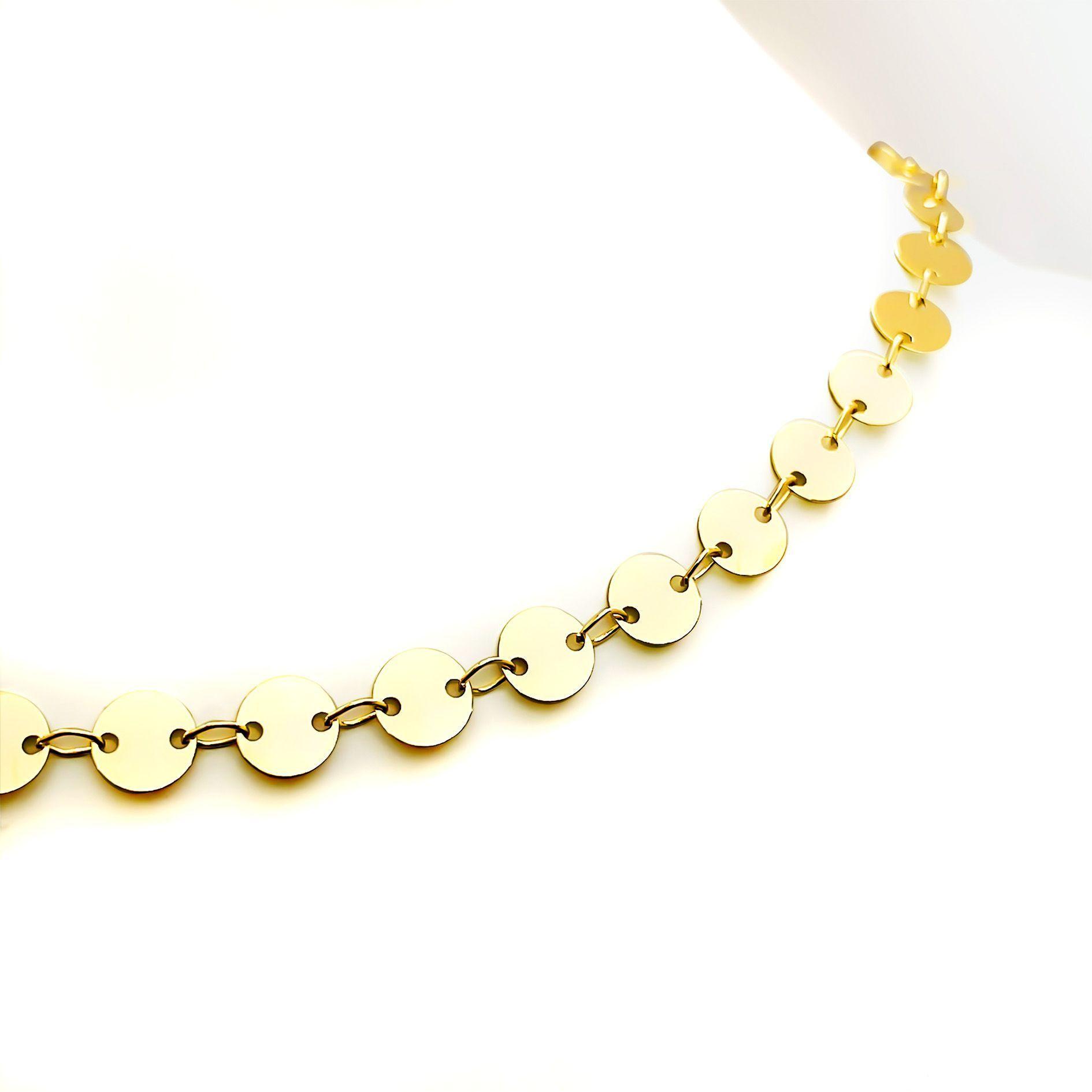 Collar Choker Circulos Enchapado Oro 18K-2