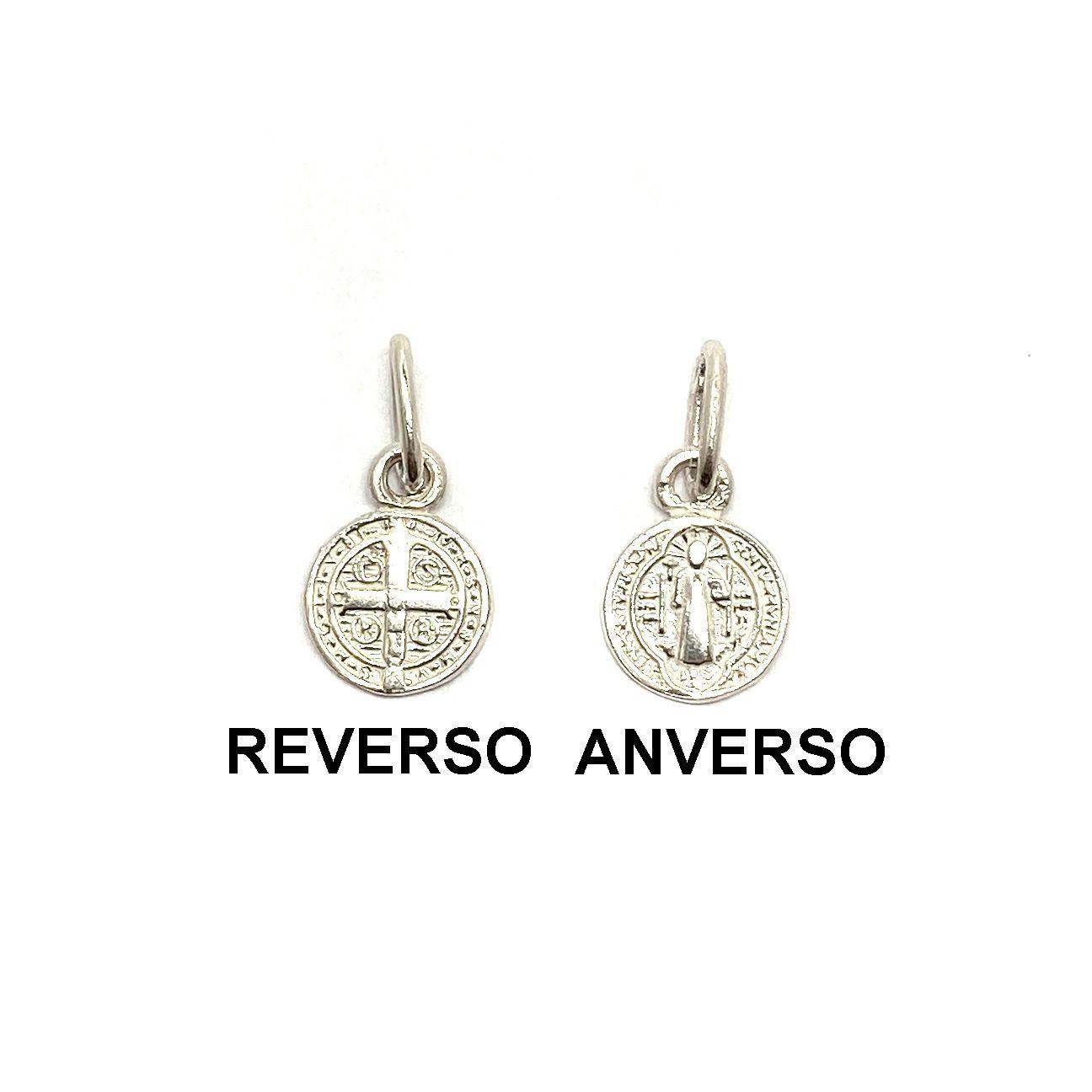 Colgante Medalla San Benito 10mm Plata Fina 925-1