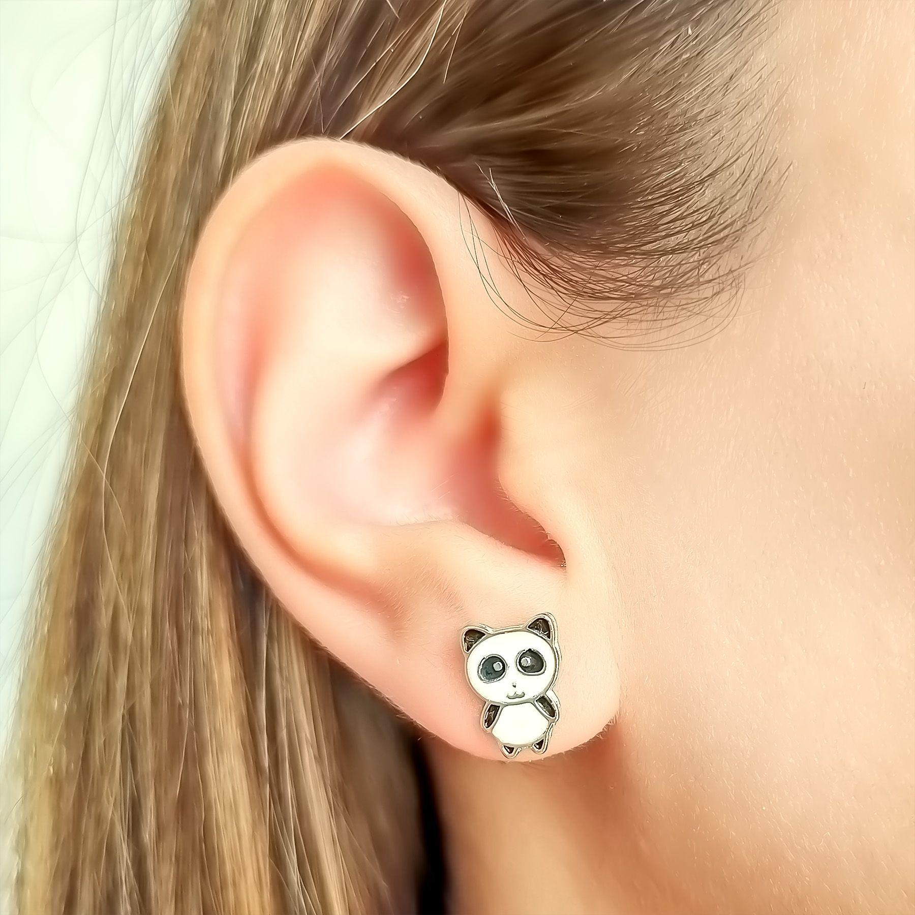 Aros Panda Enchapado Oro 18K-2