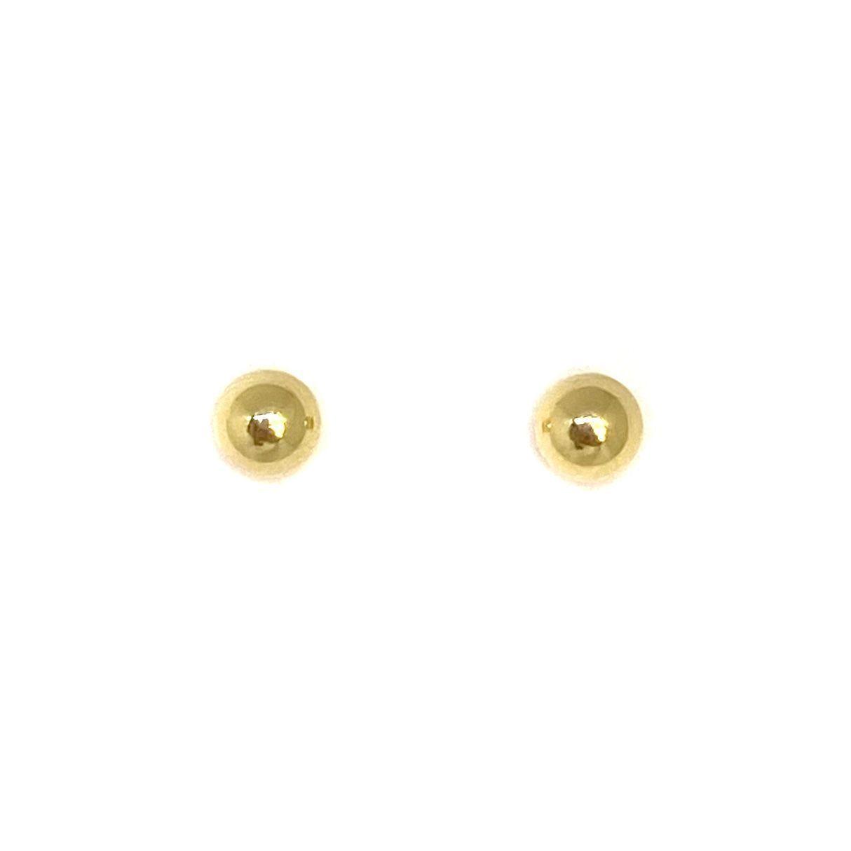 Aros Bola Lisa 5mm Enchapado Oro 18K-2
