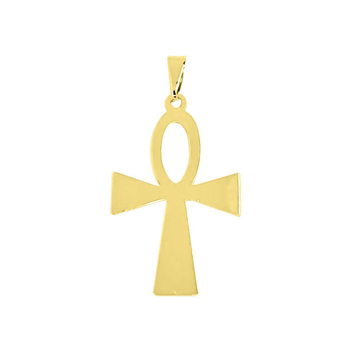 Colgante Cruz Egipcia Enchapado Oro 18K-0