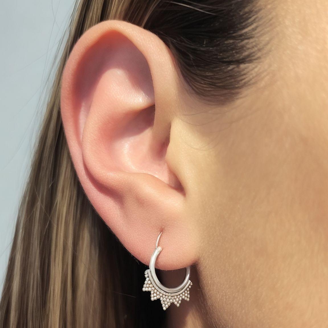 Aros Argollas Étnico Fino Plata Fina 925-3