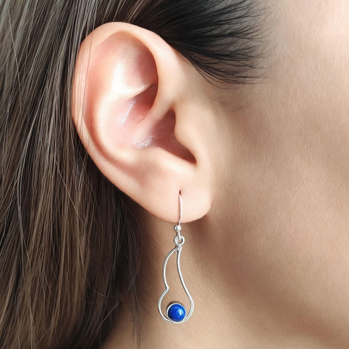 Aros Anjali Lapislázuli Plata Fina 925-2