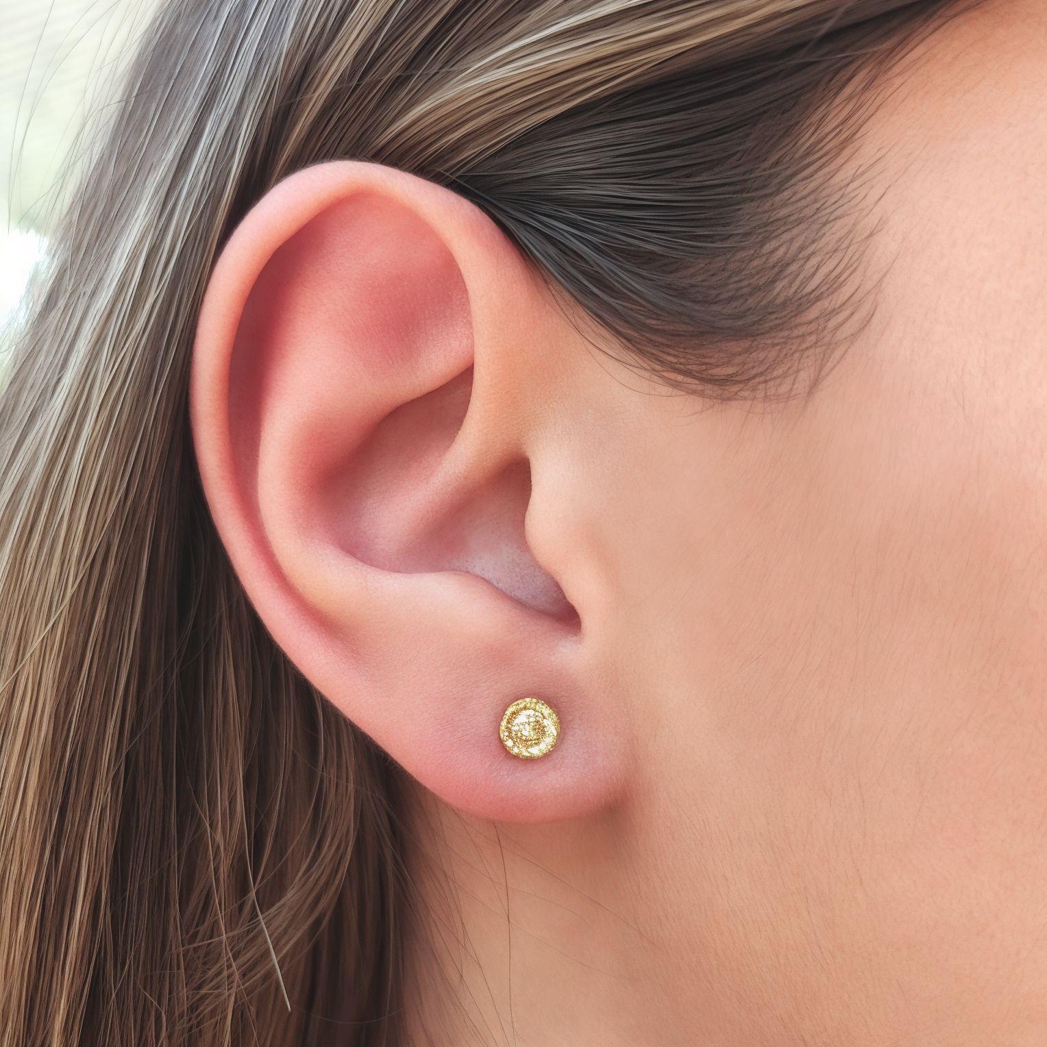 Aros Girasol Enchapado Oro 18K-2