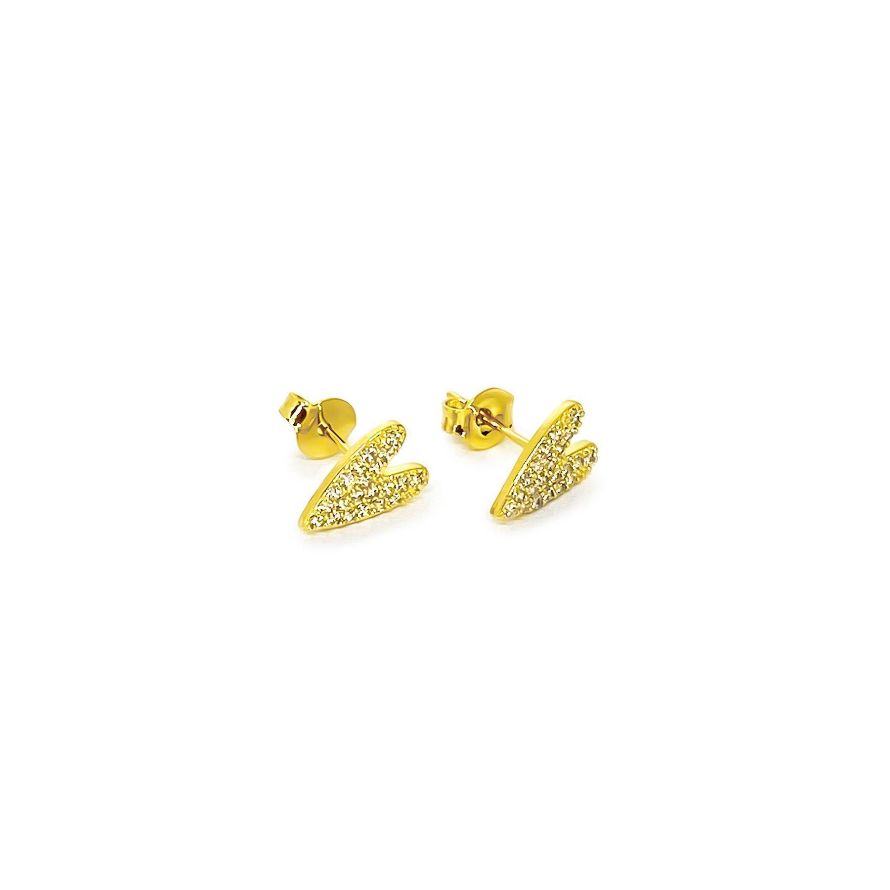 Aros Corazón Tierno Circón Enchapado Oro 18K-2