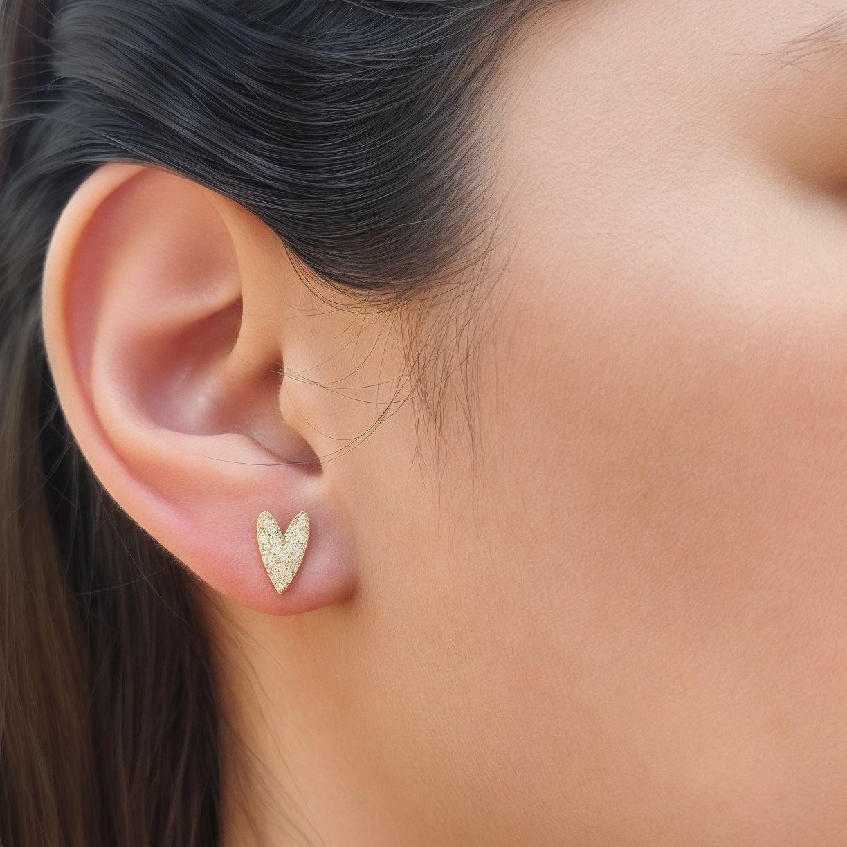 Aros Corazón Tierno Circón Enchapado Oro 18K-3
