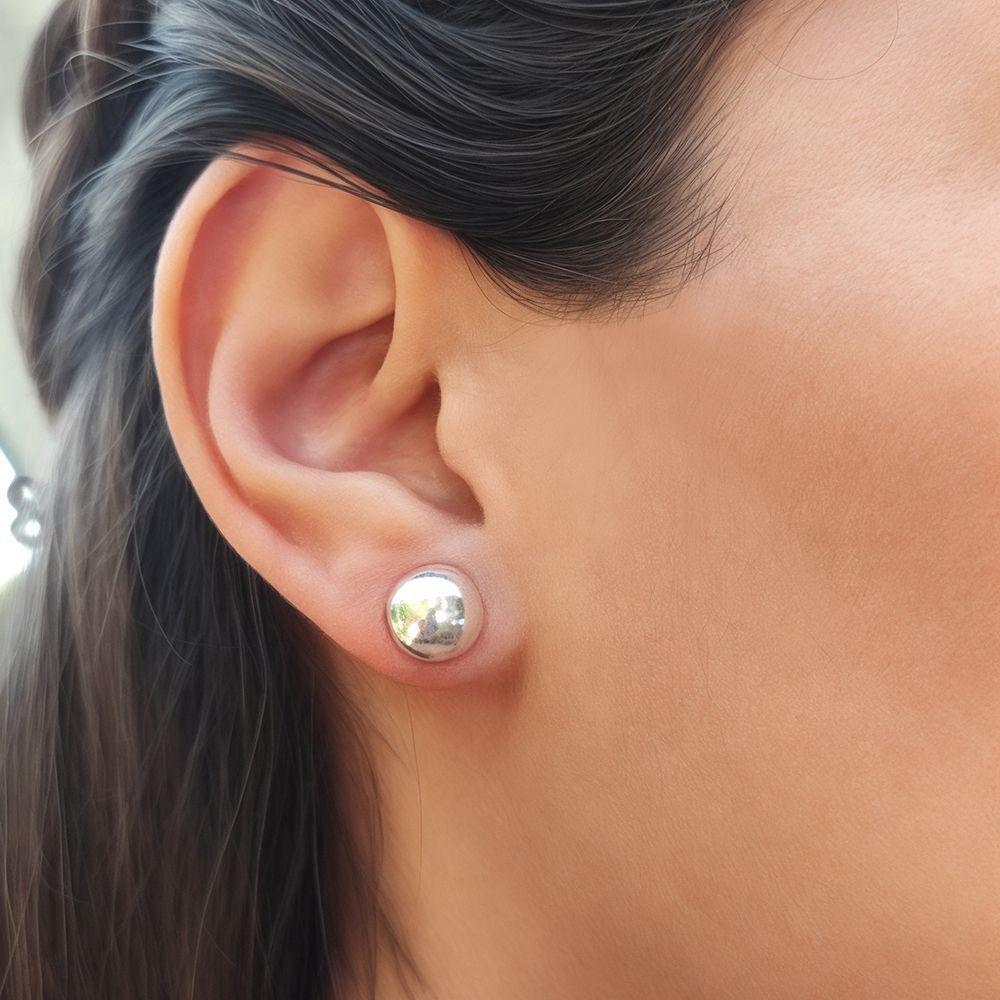 Aros Media Bola 10mm Plata Fina 925-2