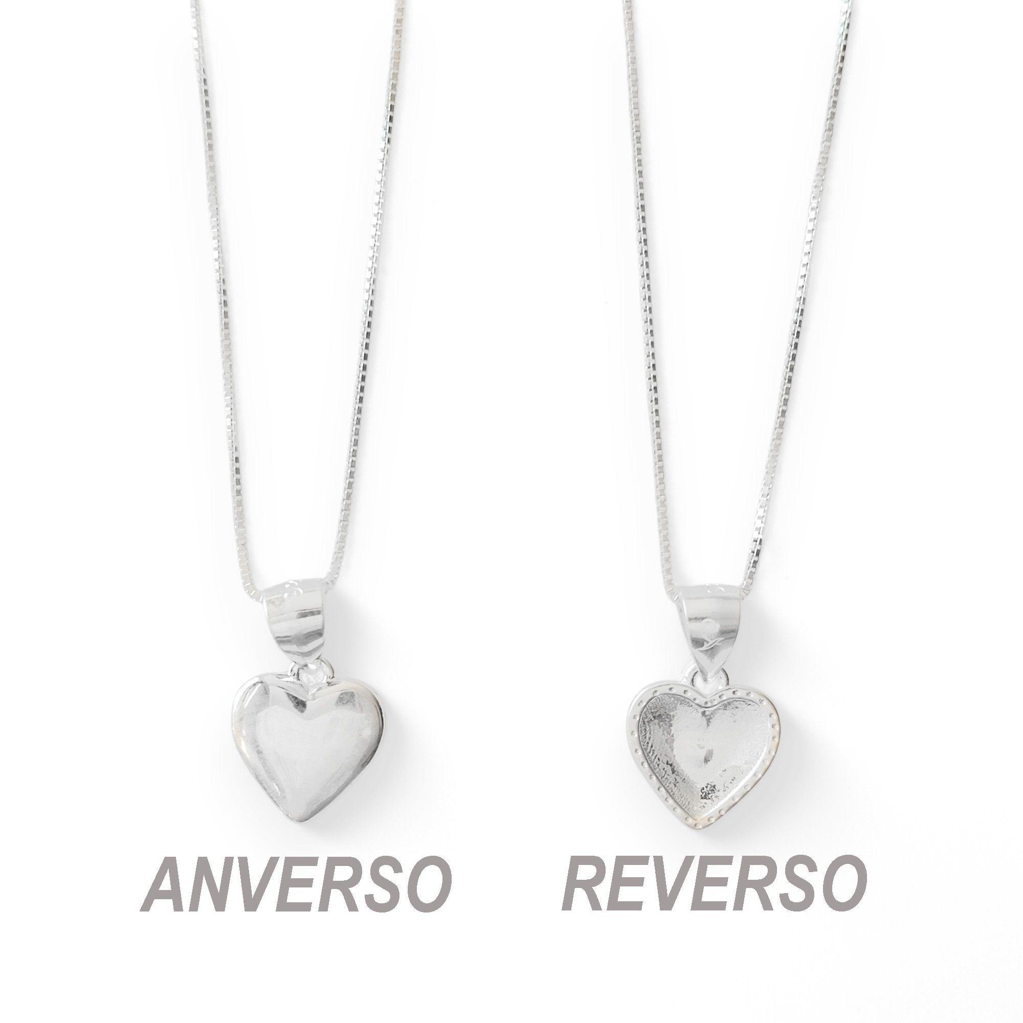 Collar Corazón Liso Elba Plata Fina 925-2