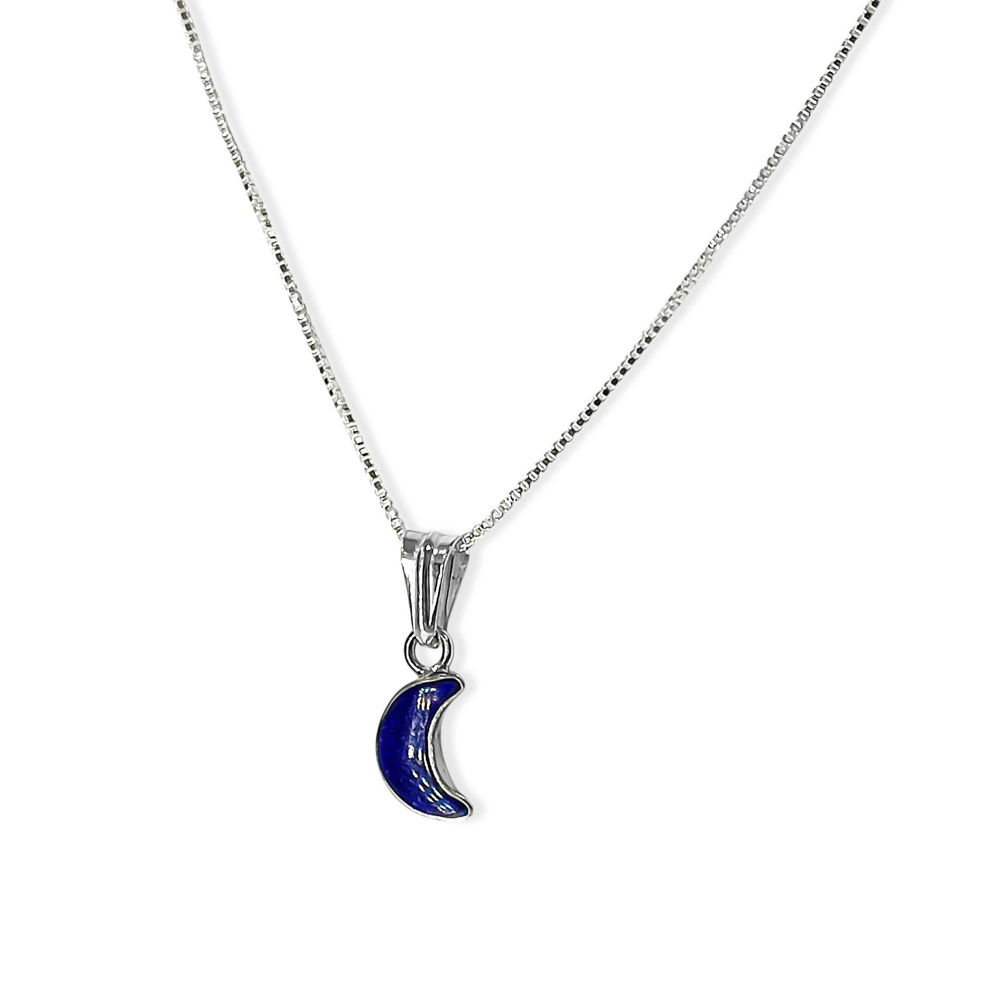 Collar Lapislázuli Luna Plata Fina 925-2
