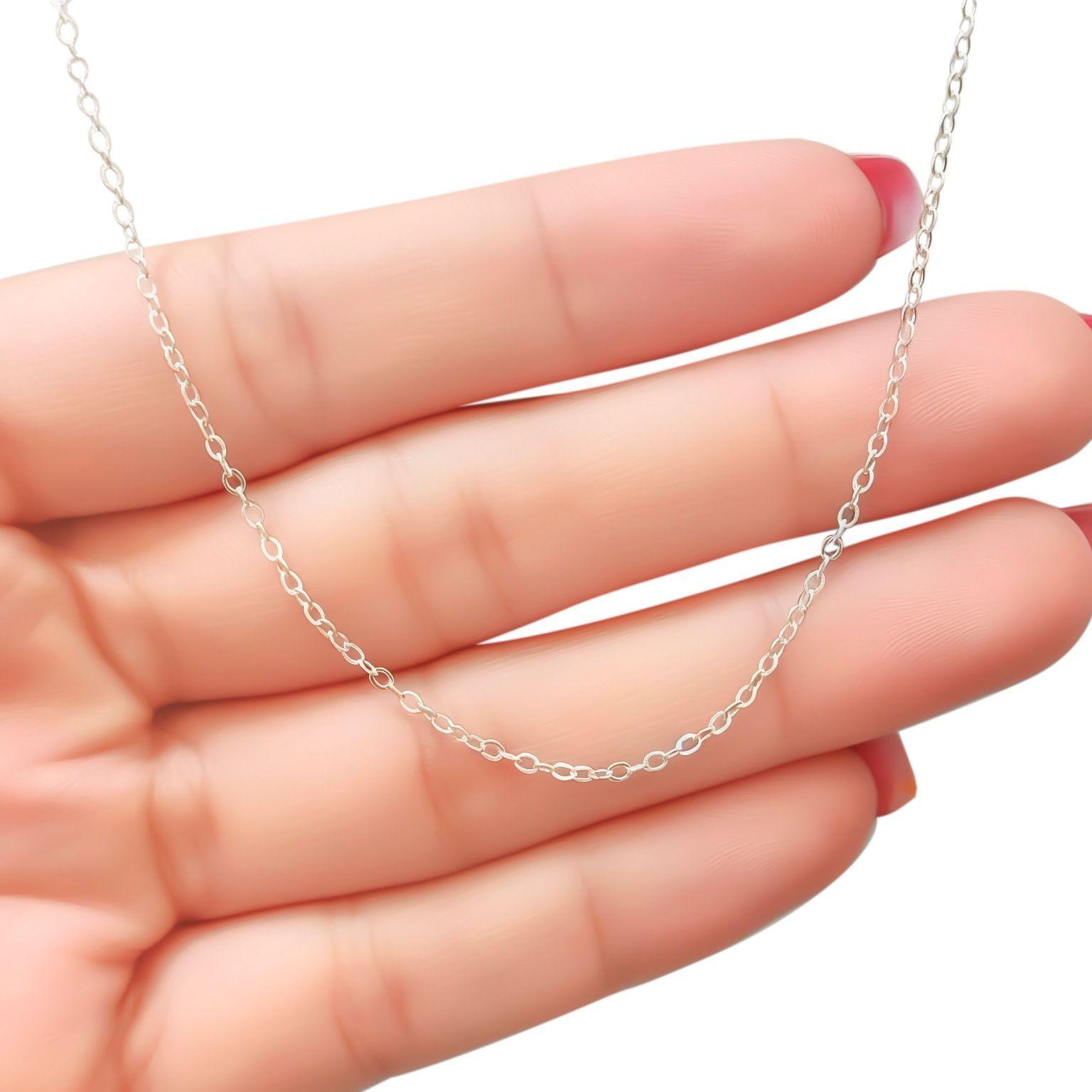 Cadena Espejo Eslabón  40cm Plata Fina 925-2