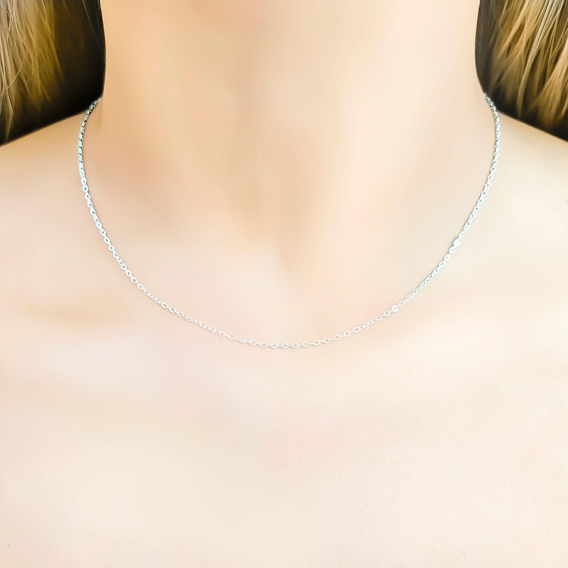 Cadena Espejo Eslabón  40cm Plata Fina 925-3