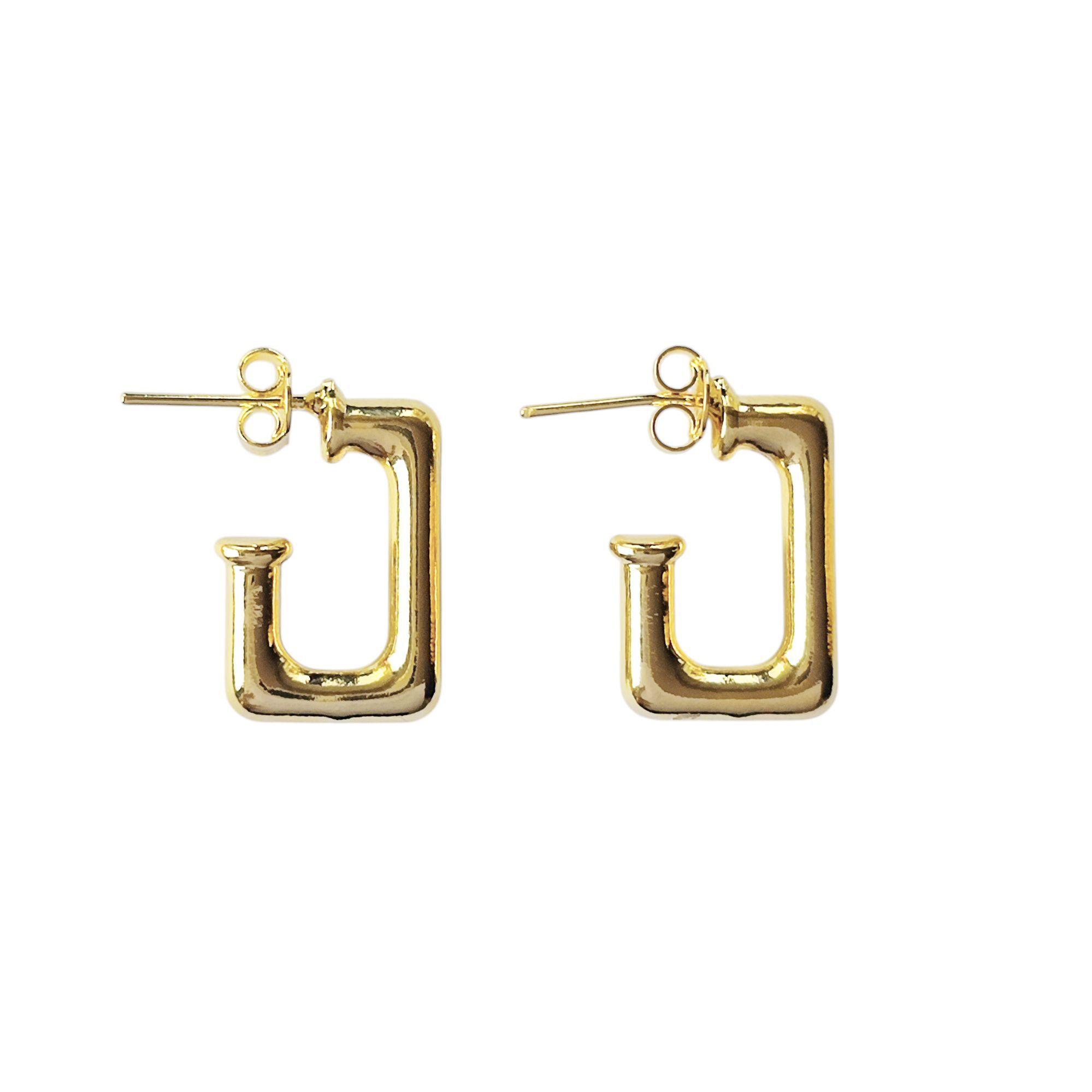 Aros Argolla Laia Rectangulares Enchapado Oro 18K-2