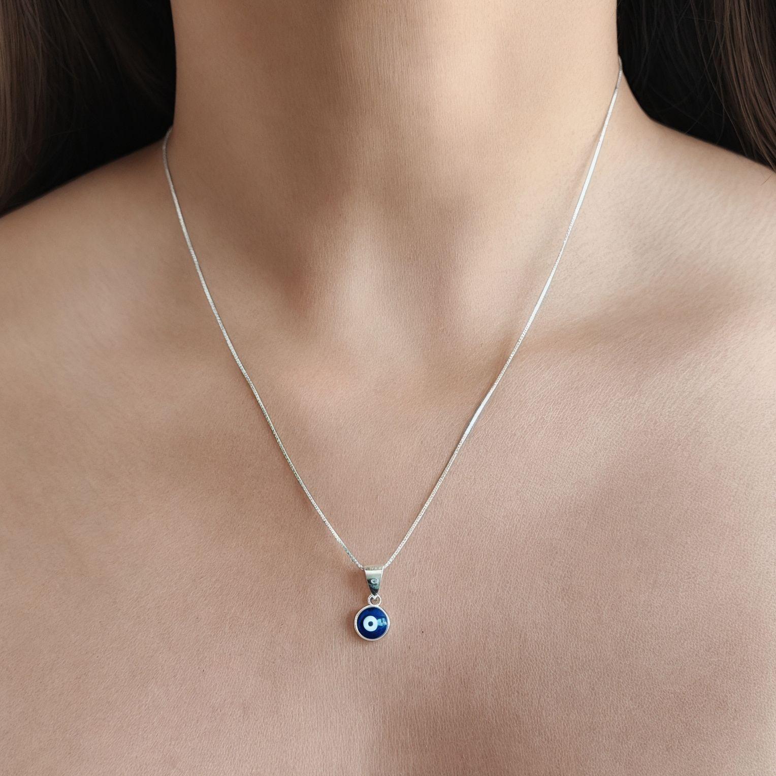 Collar Ojo Turco Cristal Plata Fina 925-2