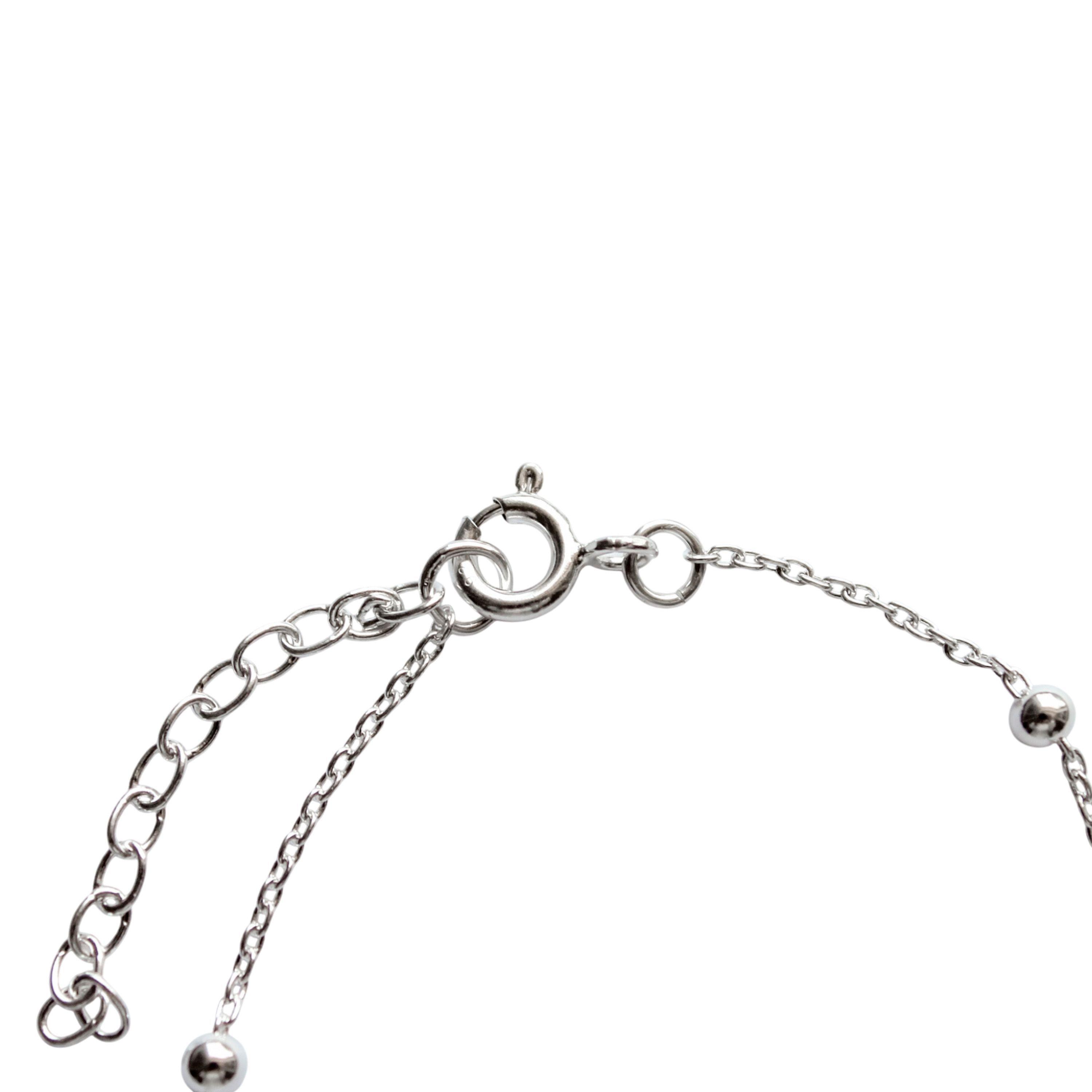 Pulsera Trébol Bolitas Plata Fina 925-2
